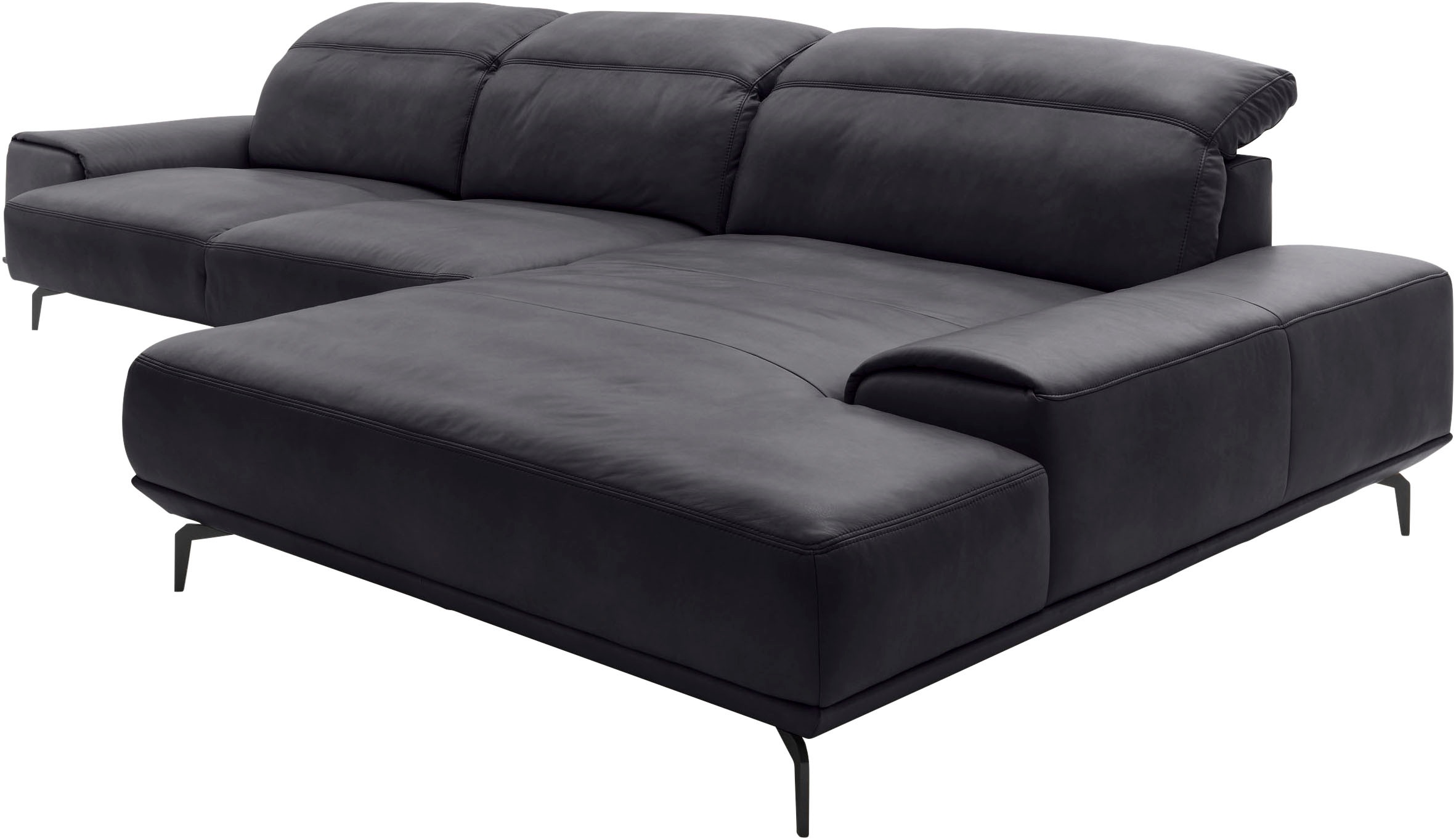 Musterring Wohnlandschaft »MR 2490«, Fuß schwarz, Sitzhöhe 48cm, wahlweise mit Funktionen, Maße 342x207 cm