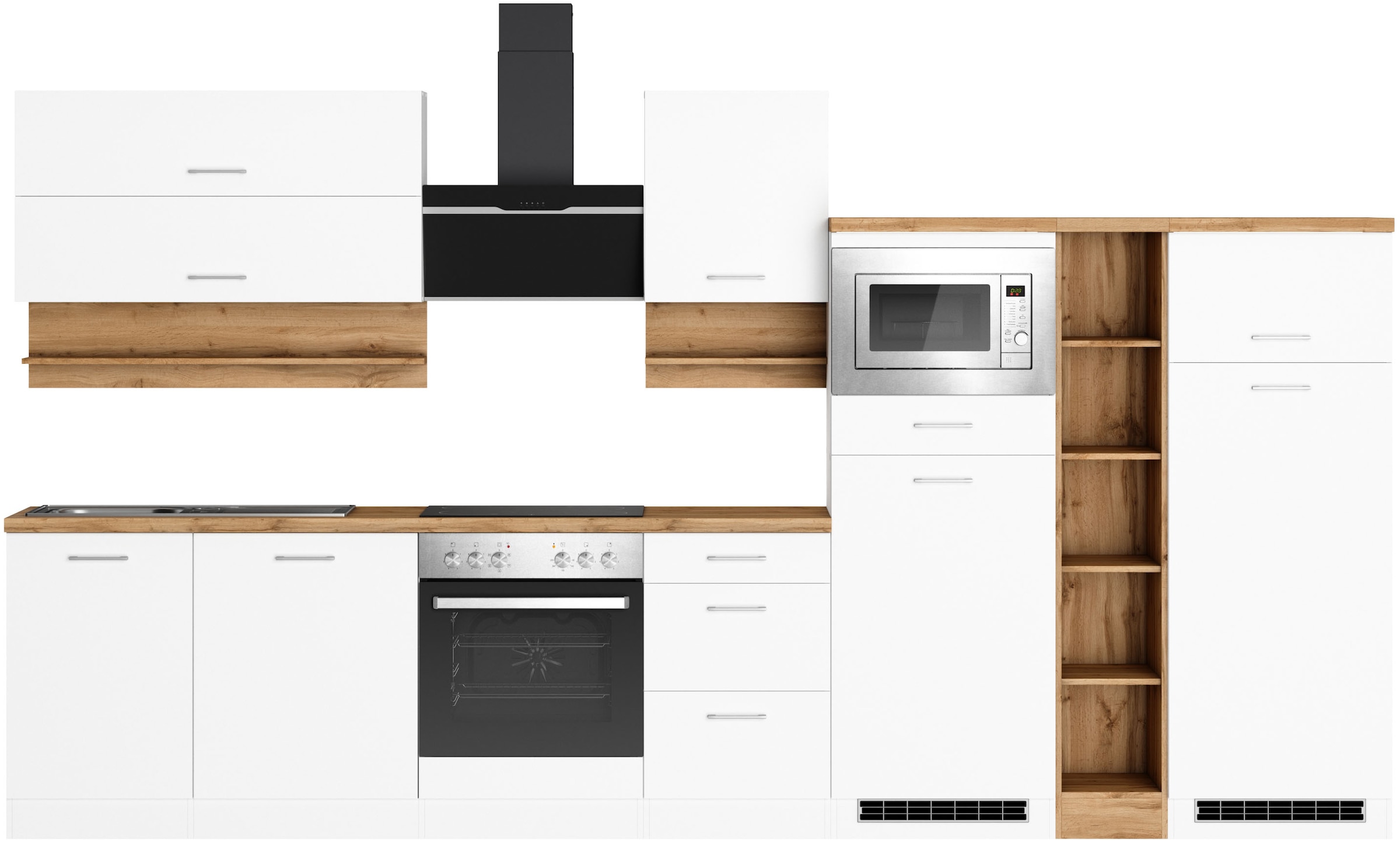 KOCHSTATION Küchenzeile »KS-Milan« 370 cm breit, robuste Metallauszüge, vie günstig online kaufen