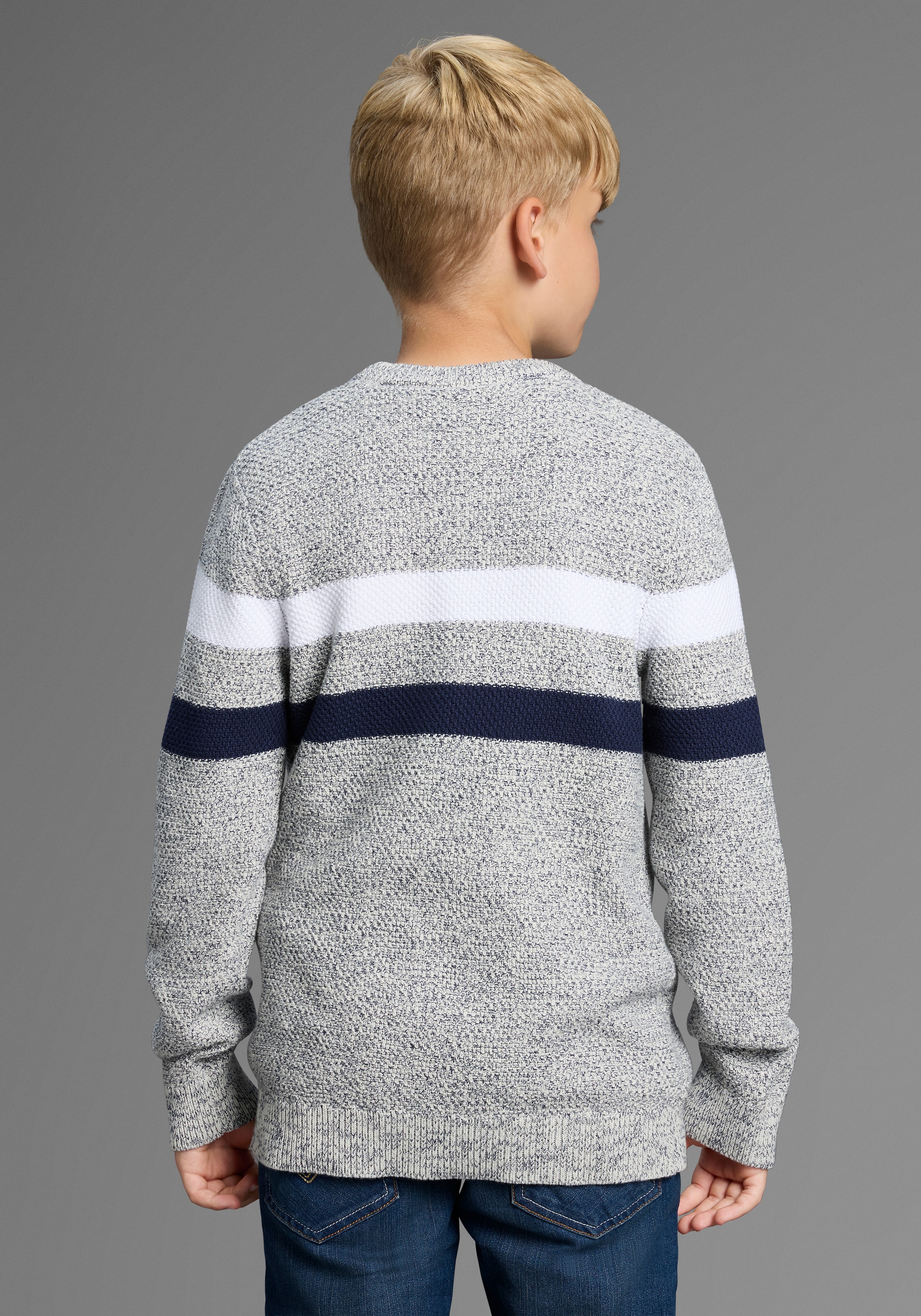 Bruno Banani Strickpullover »Ringelpullover«, NEU: BRUNO BANANI für TEENS! Pullover in Melangeware