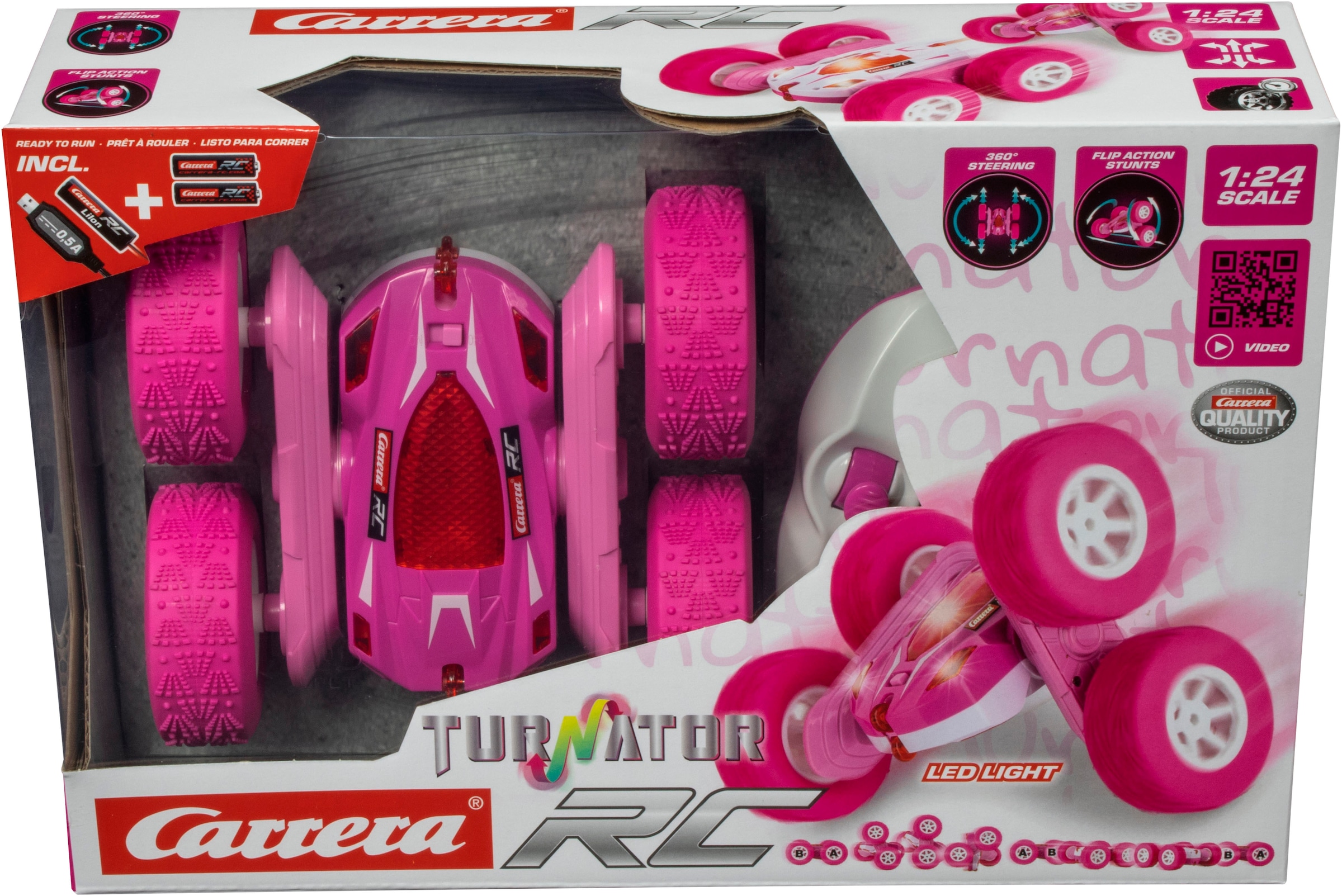 Carrera® RC-Auto »Carrera® RCMini Turnator, pink, 2,4 GHz«, mit LED-Lichtern