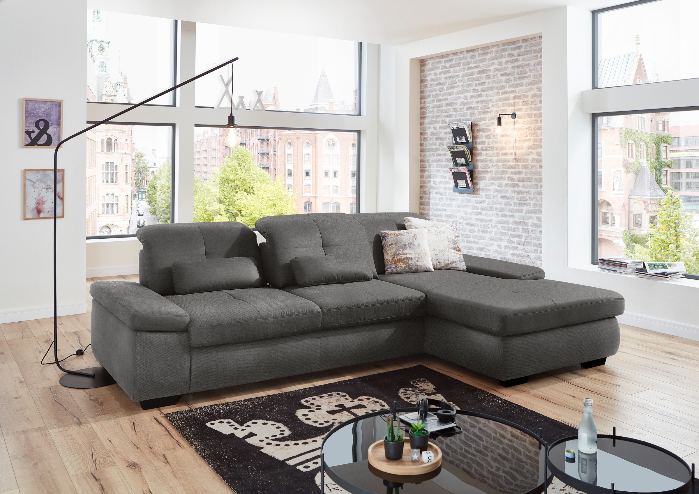 Die PlanBar Ecksofa »MP-IN16012 L-Form, mit Federkern-Polsterung«, inkl. Si günstig online kaufen