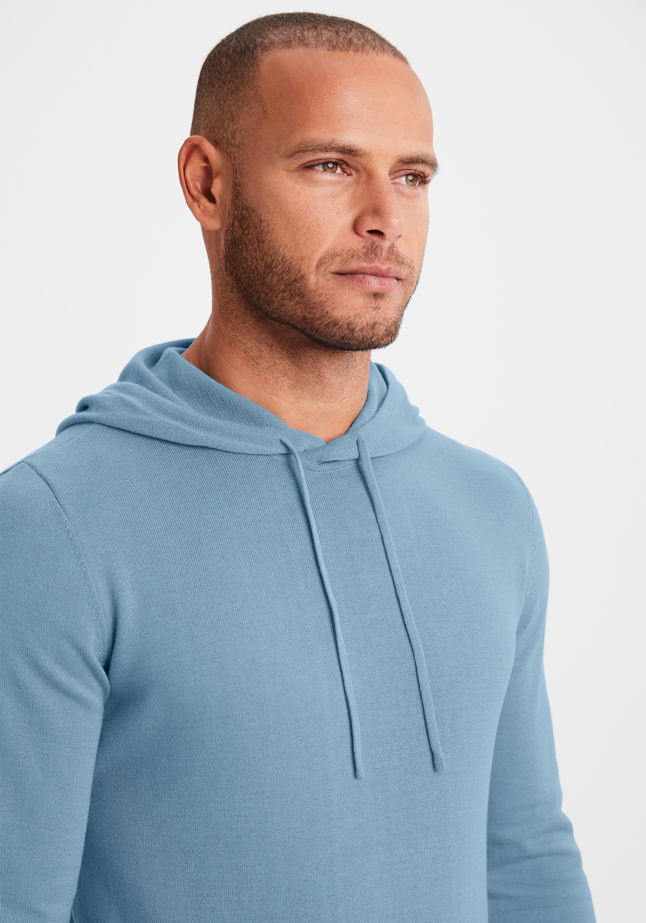 H.I.S Hoodie », Strickpullover mit Kapuze« Feinstrick aus pflegeleichter Baumwollmischung