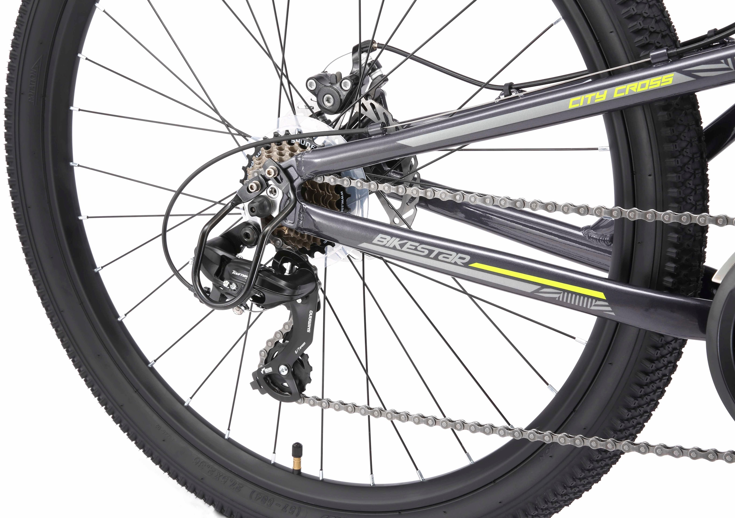 Bikestar Mountainbike 21 Gang Shimano RD-TY300 Schaltwerk Kettenschaltung für Damen und Herren, Kettenschaltung