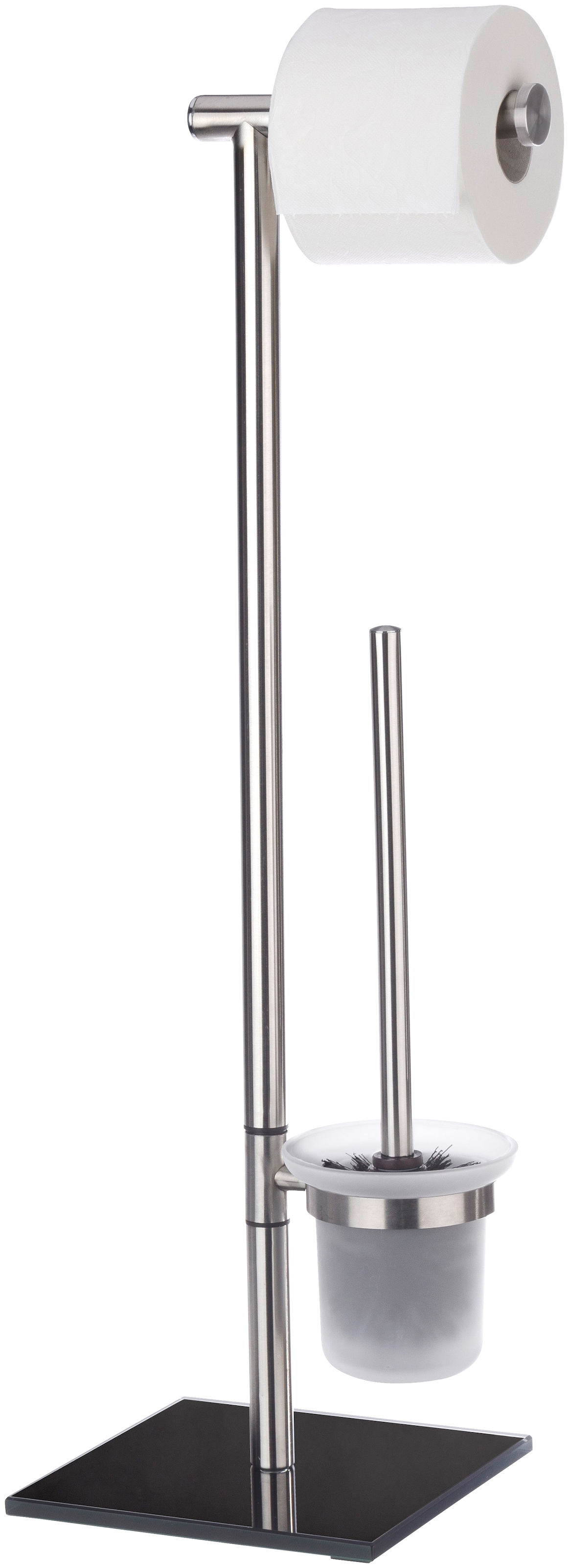 WENKO WC-Garnitur »Lima« aus Edelstahl | Sicherheitsglas Edelstahl rostfrei