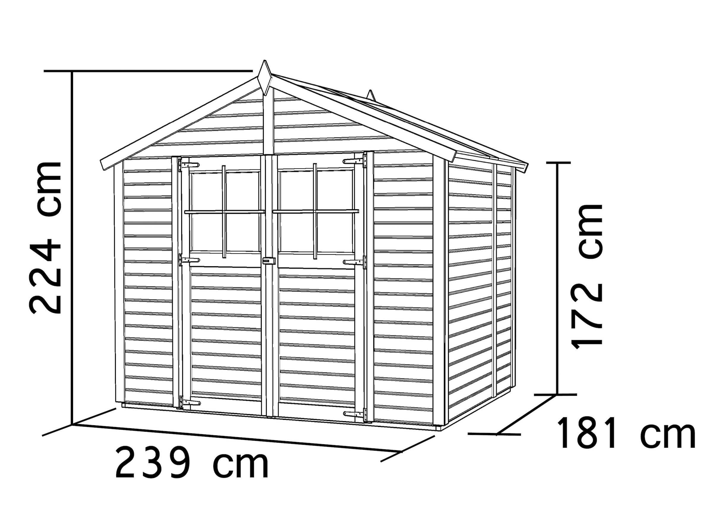 KONIFERA Gartenhaus »Osterbek 3«, Inklusive Fussboden