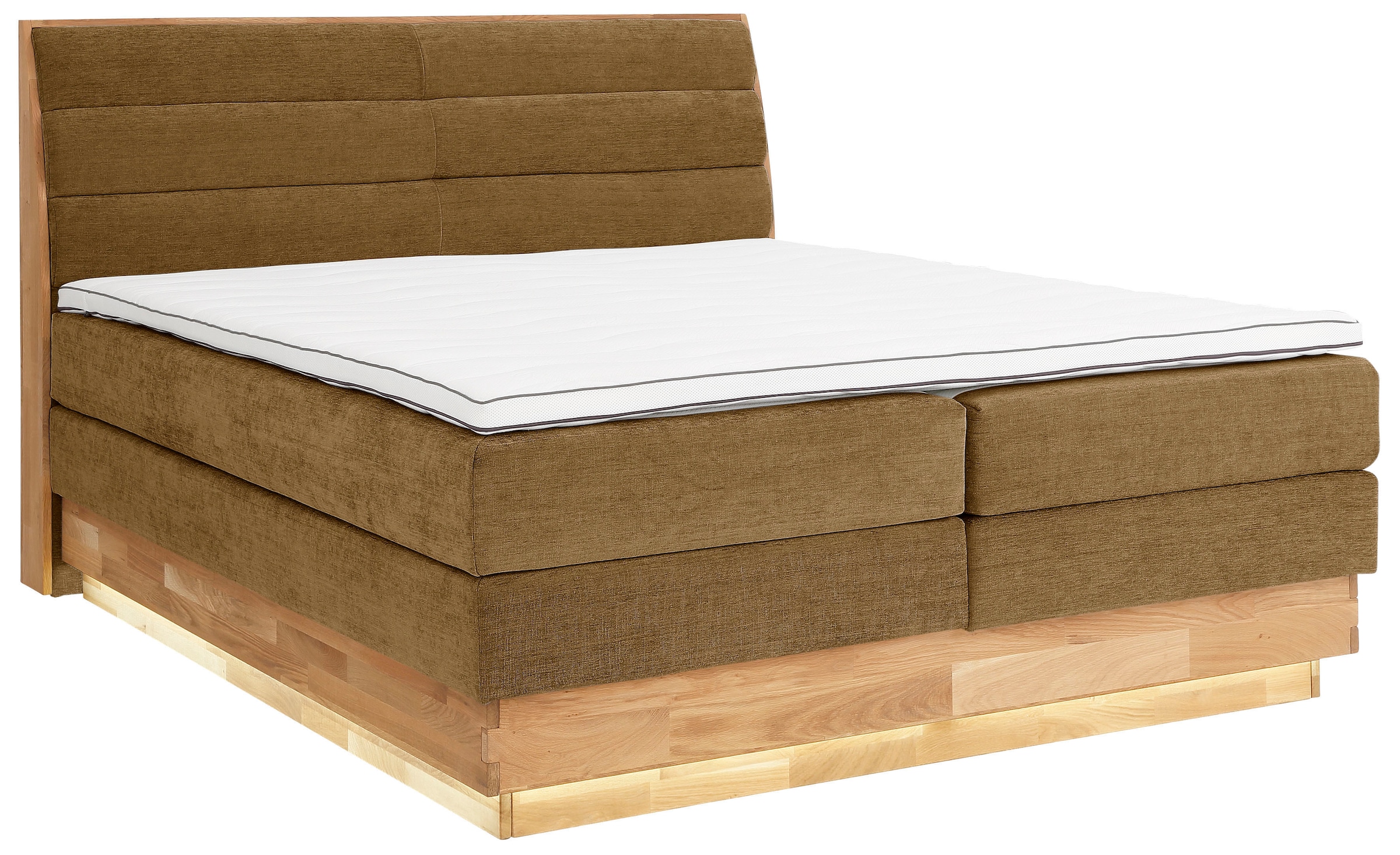 OTTO products Boxspringbett, LED-Beleuchtung, mit zertifizierten, recycelten Bezugsstoffen