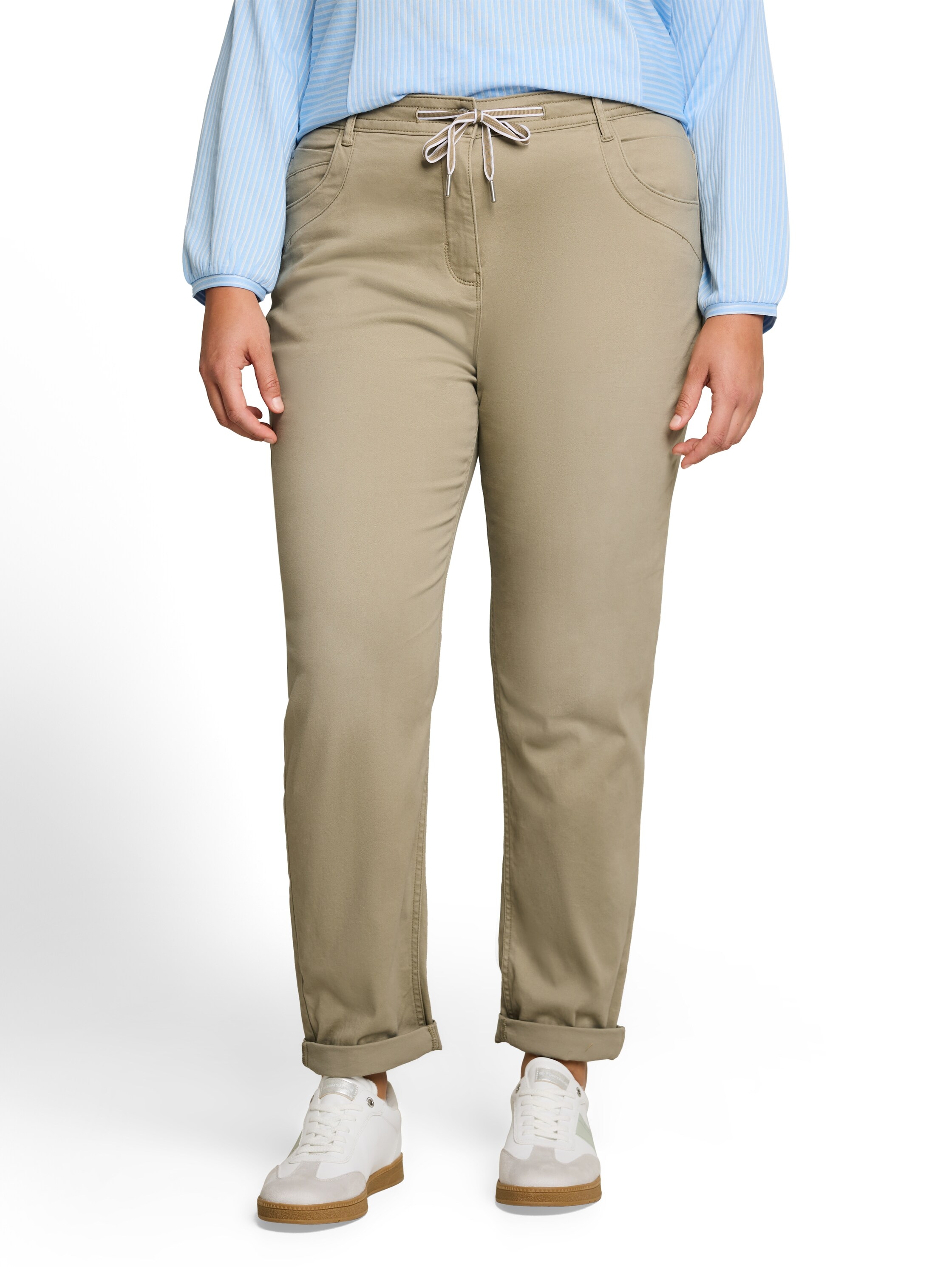 TOM TAILOR PLUS Jogger Pants  im 5-Pocket-Stil mit Stretch und Bindeband