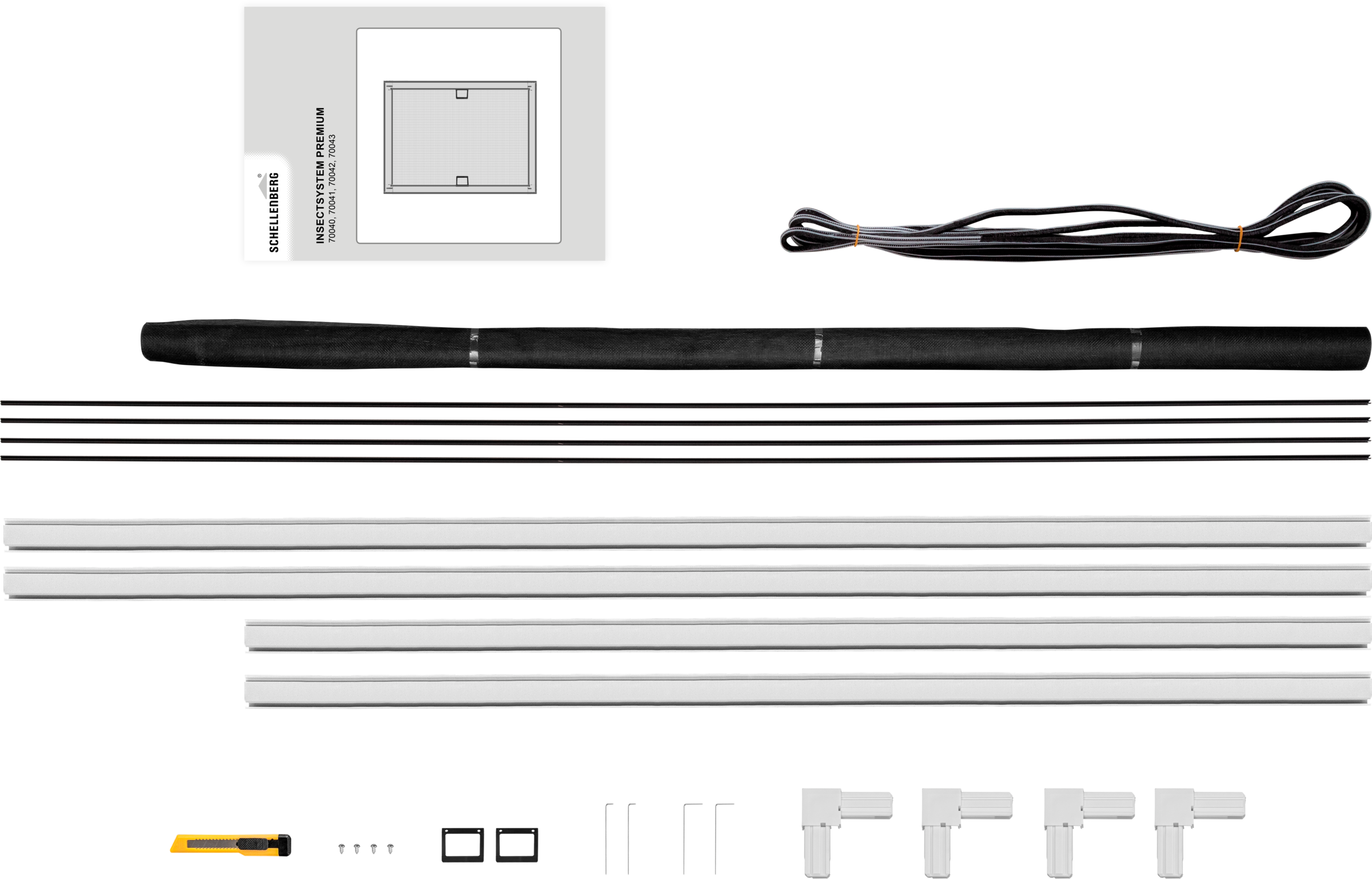 SCHELLENBERG Insektenschutz-Fensterrahmen »Fliegengitter Fenster Premium« Set, 1 Stk. tlg. mit Rahmen aus Aluminium in anthrazit und weiß, 140 x 150 cm