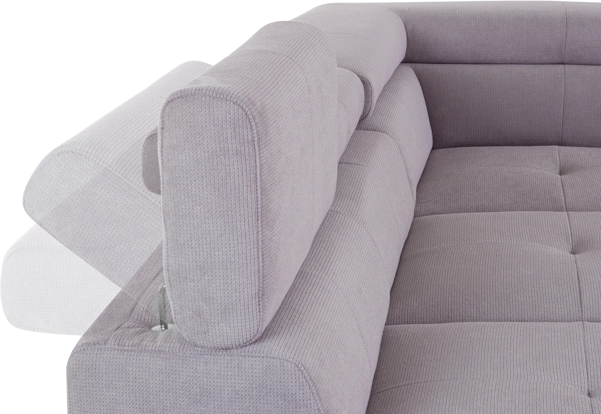 COTTA Ecksofa »Enterprise L-Form«, mit Arm- & Kopfteilverstellung, wahlweise mit Bettfunktion