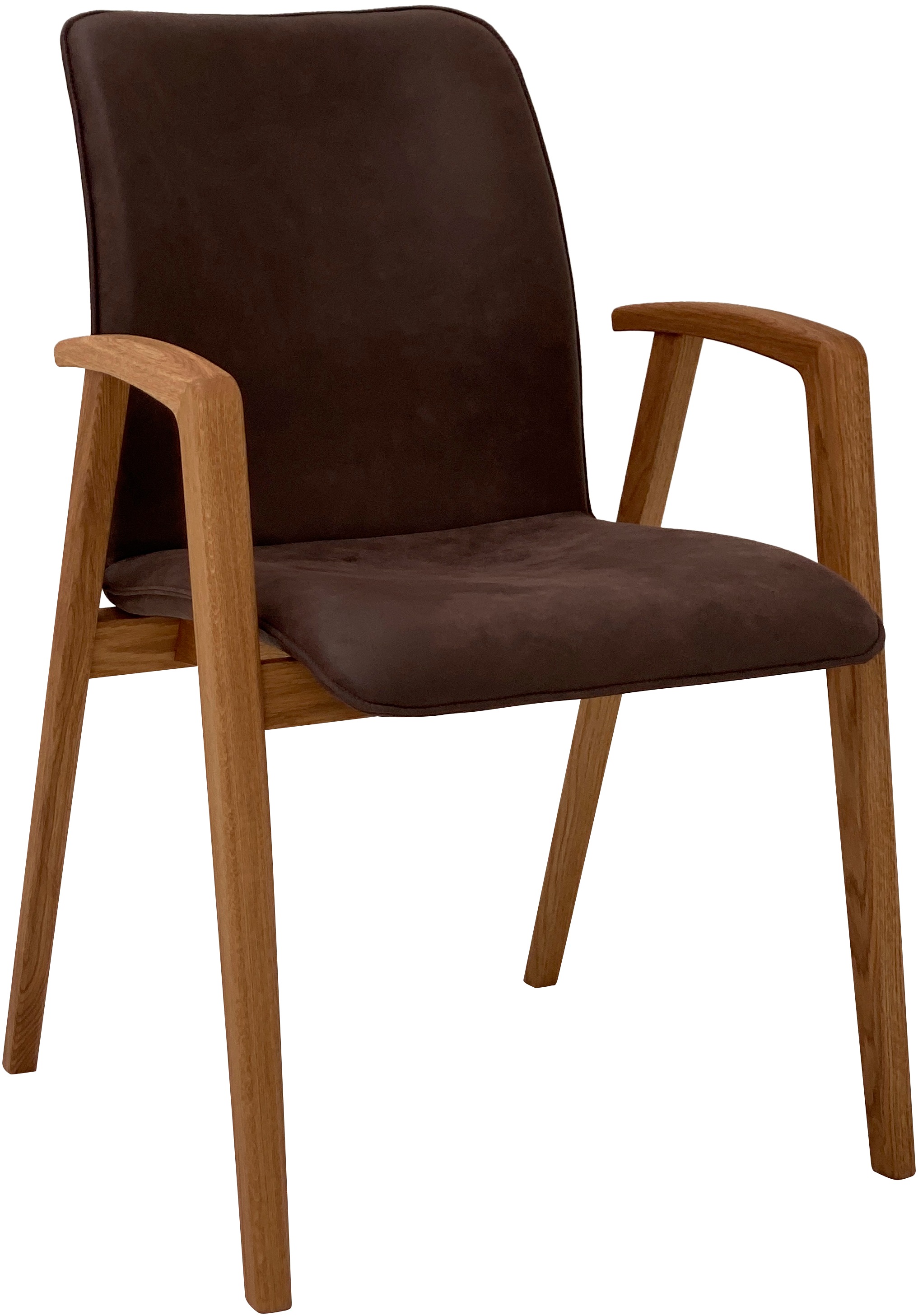 MASSIVLINE&MORE Armlehnstuhl »Casablanca 10, Stuhl, Esszimmerstuhl, Küchenstuhl« () 2 Stk.Massivholz: Wildeiche geölt braun + braun