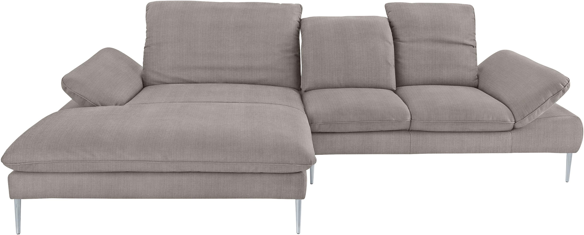 W.SCHILLIG Ecksofa »enjoy&MORE, Designsofa, elegant und bequem, L-Form«, mit Sitztiefenverstellung, Füße silber matt, Breite 310 cm