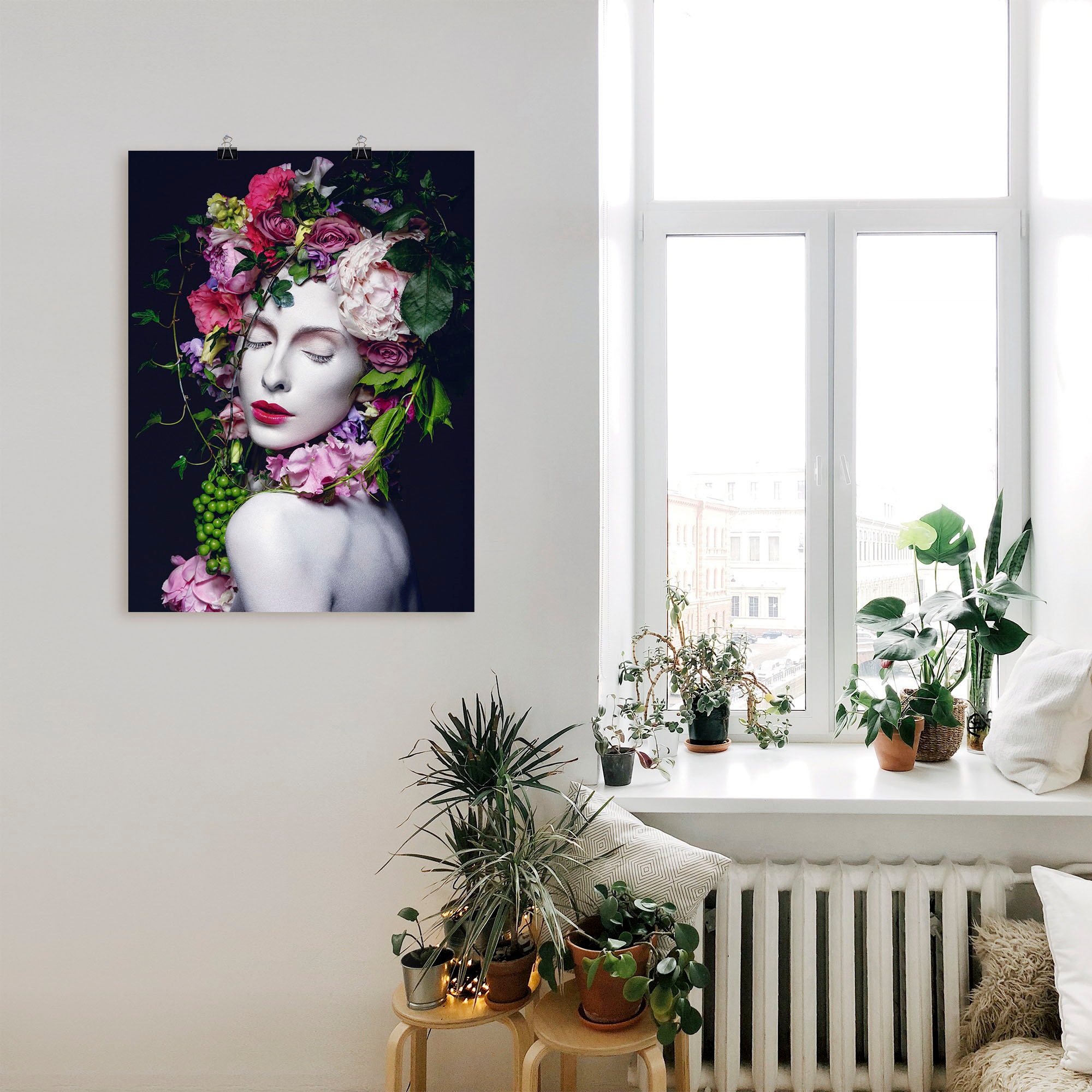 Artland Wandbild »Schöne Blumenkönigin«, Bilder von Frauen, (1 St.), als Alubild, Outdoorbild, Leinwandbild, Poster, Wandaufkleber