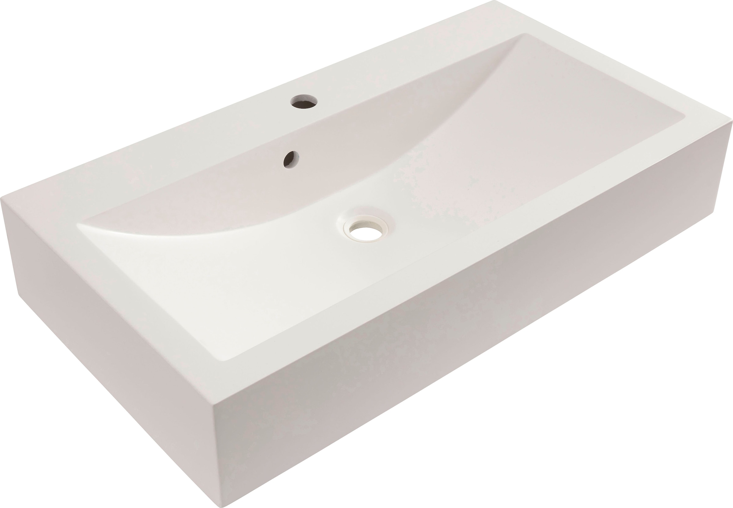 INOSIGN Badmöbel-Set »Riga, 4 teilig, inklusive Keramik-Aufsatzwaschbecken, bestehend aus:«, (Set, 4 St.), Waschtisch-Set, Hängeschrank, Badspiegel, Midischrank