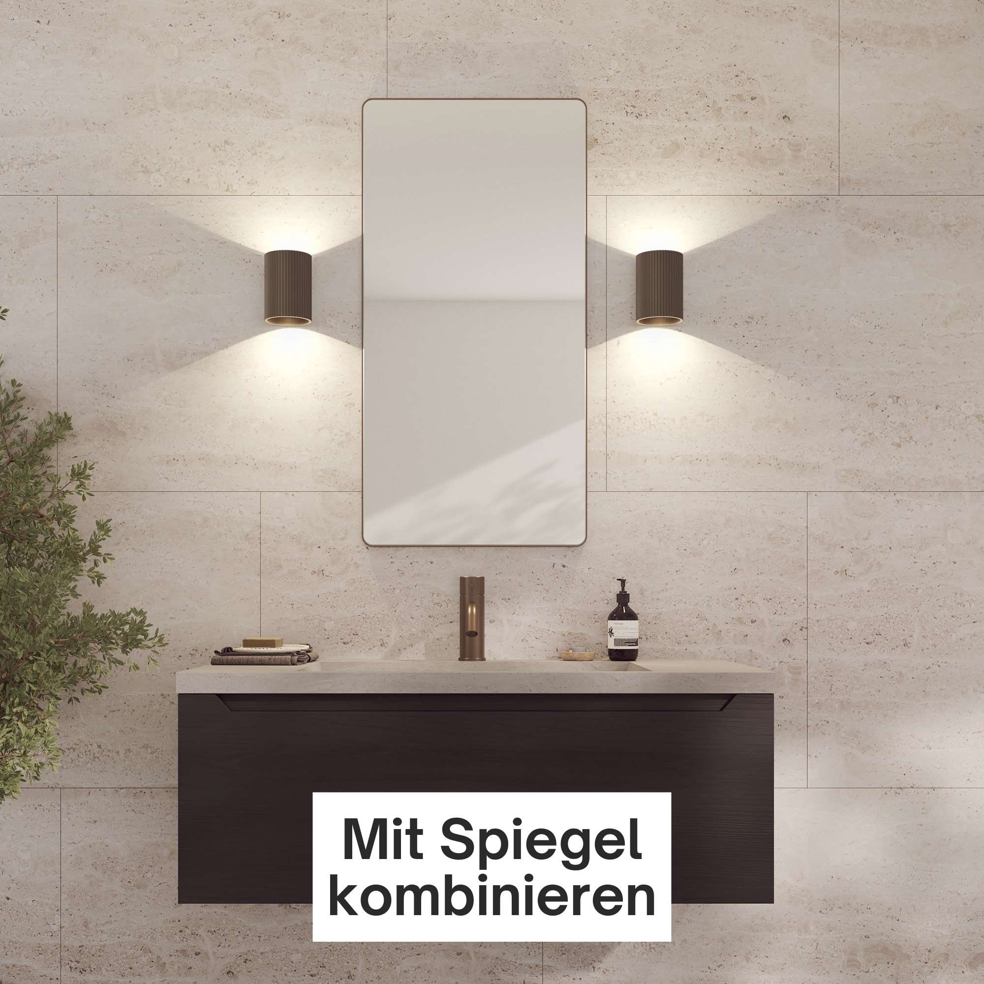 Loevschall Wandleuchte »Sekvens LED Wandleuchte, Wandlampe für Küche, Bad, Flur & Wohnzimmer«, Leuchtmittel LED-Modul | LED fest integriert, Stilvoll & modern, Wasserdicht, Auf und ab Einstellbar