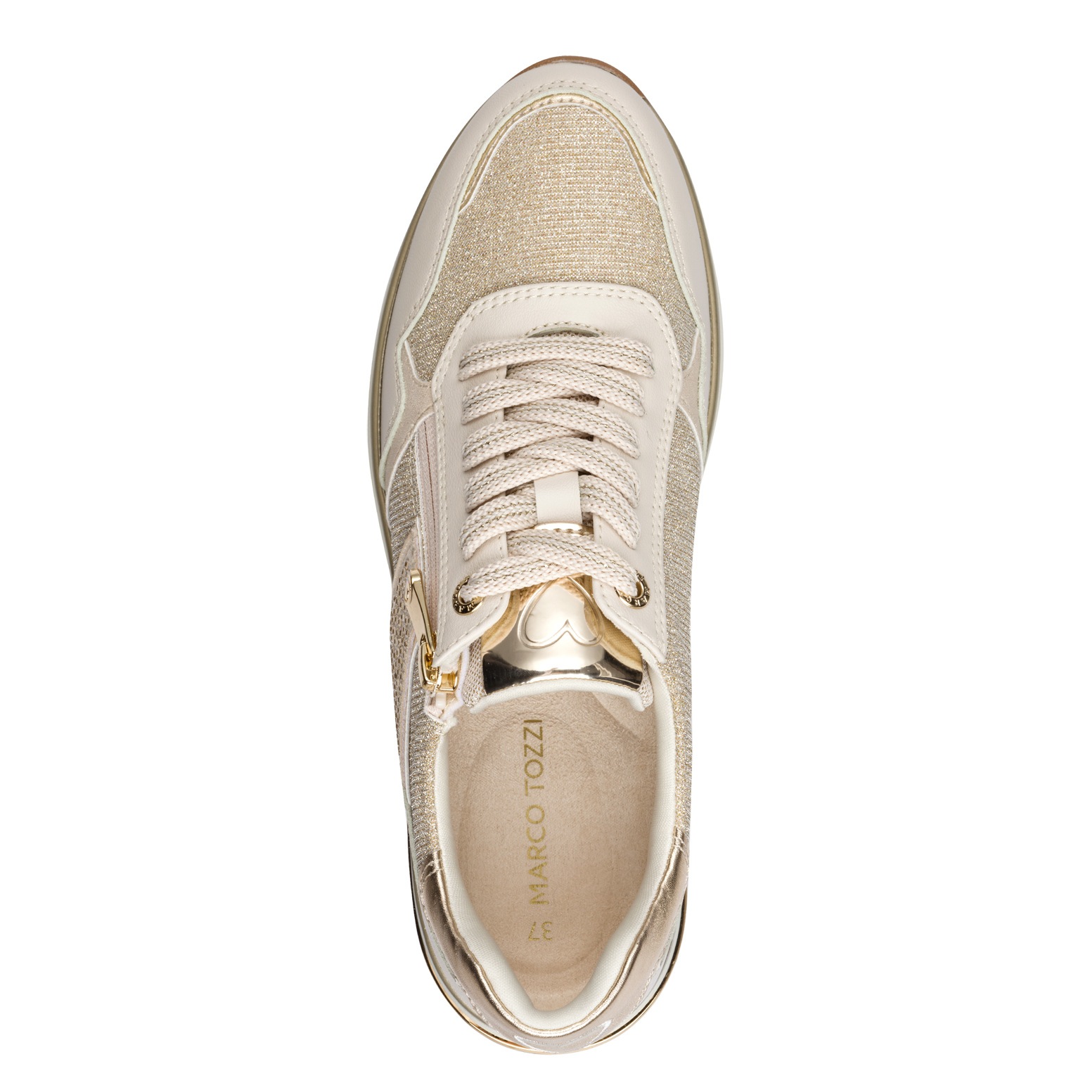 MARCO TOZZI Keilsneaker  , Freizeitschuh, Halbschuh, Schnürer, praktischer Außenreißverschluss