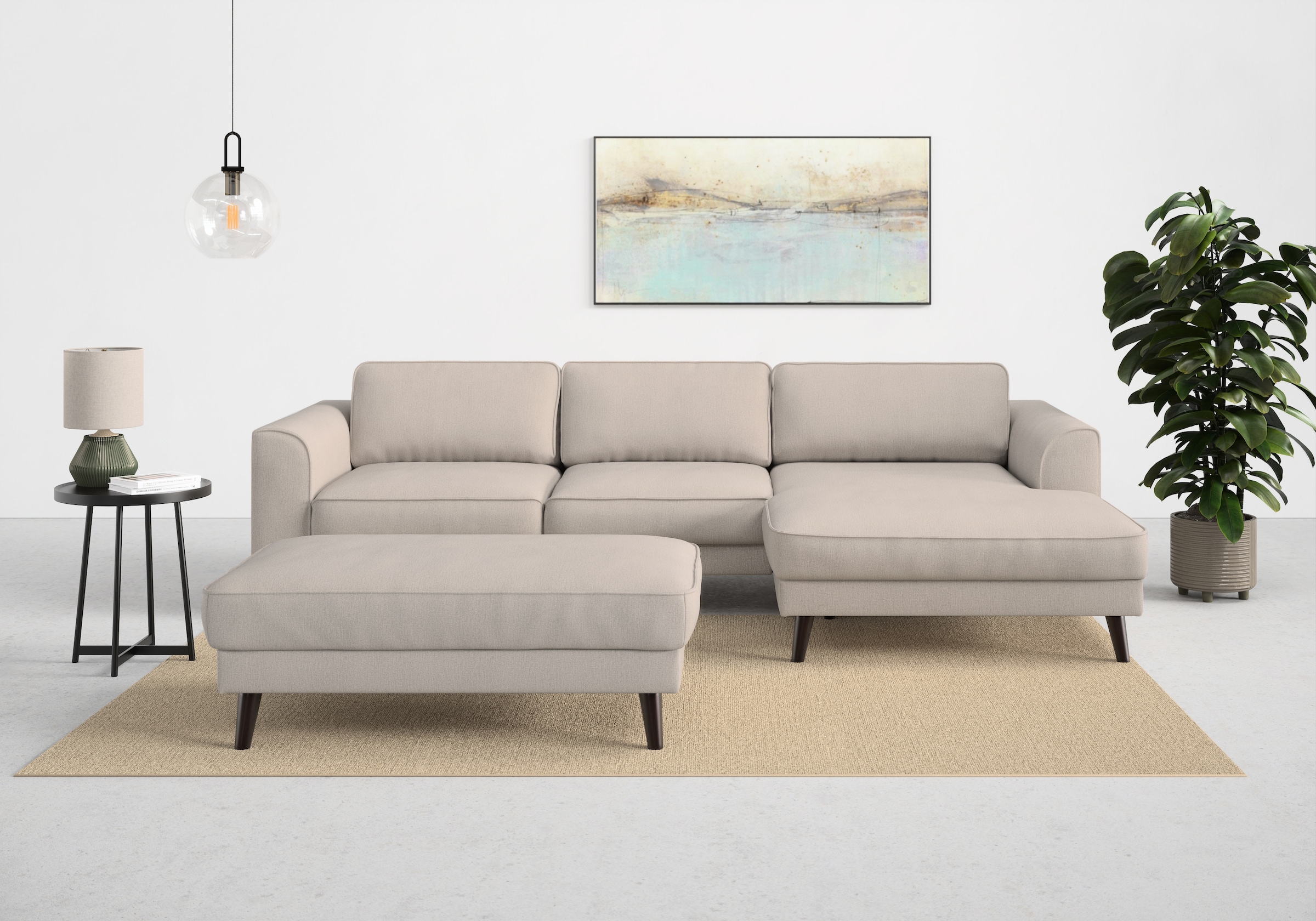 TRENDMANUFAKTUR Ecksofa »Lumber Jack, elegantes Designsofa, zeitlos modern, hoher Sitzkomfort« wahlweise mit Bettfunktion u. Bettkasten, L-Form