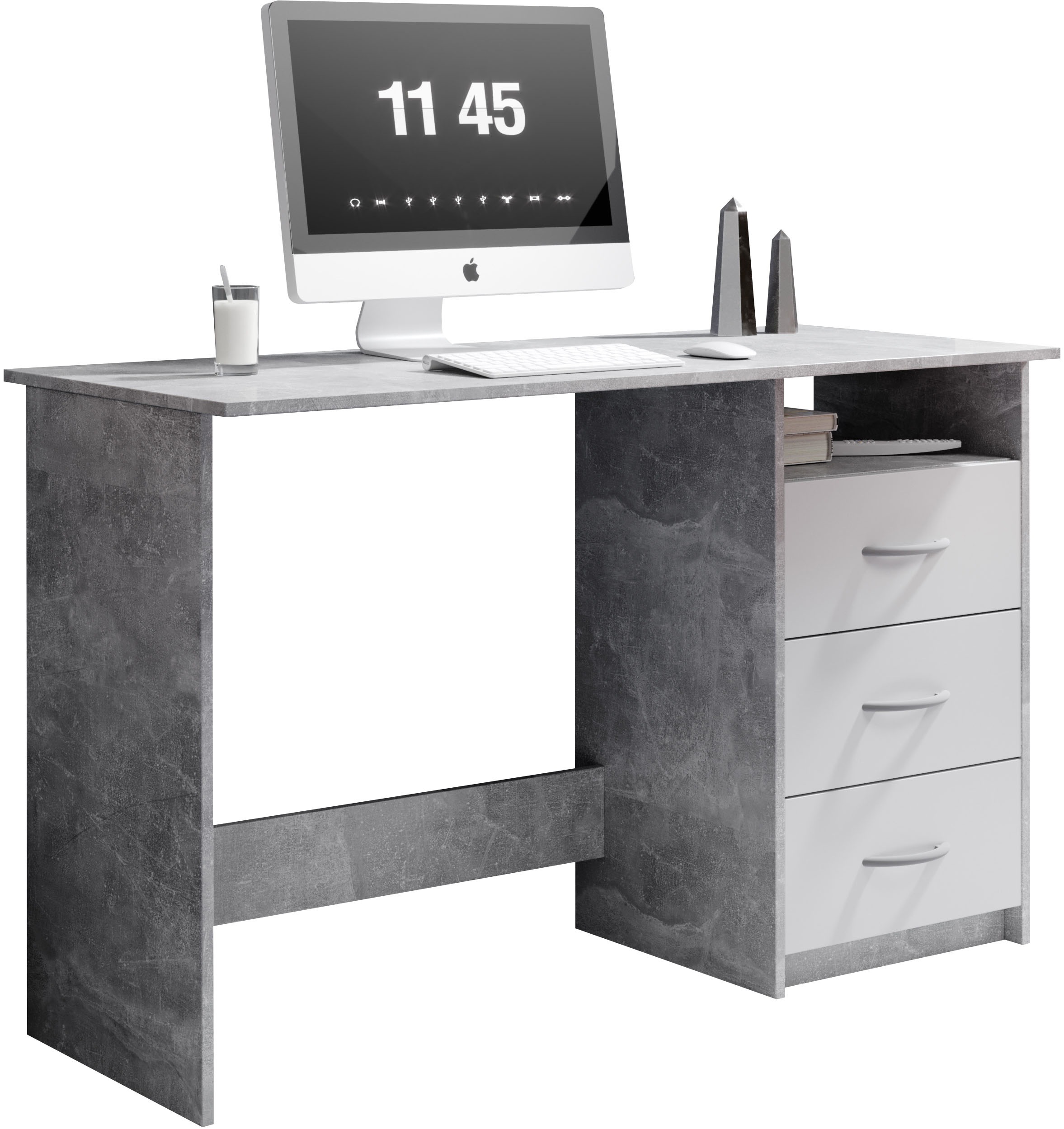 BEGA OFFICE Schreibtisch »Adria, Computertisch,«, Schubkästen rechts oder links montierbar, Breite 123 cm