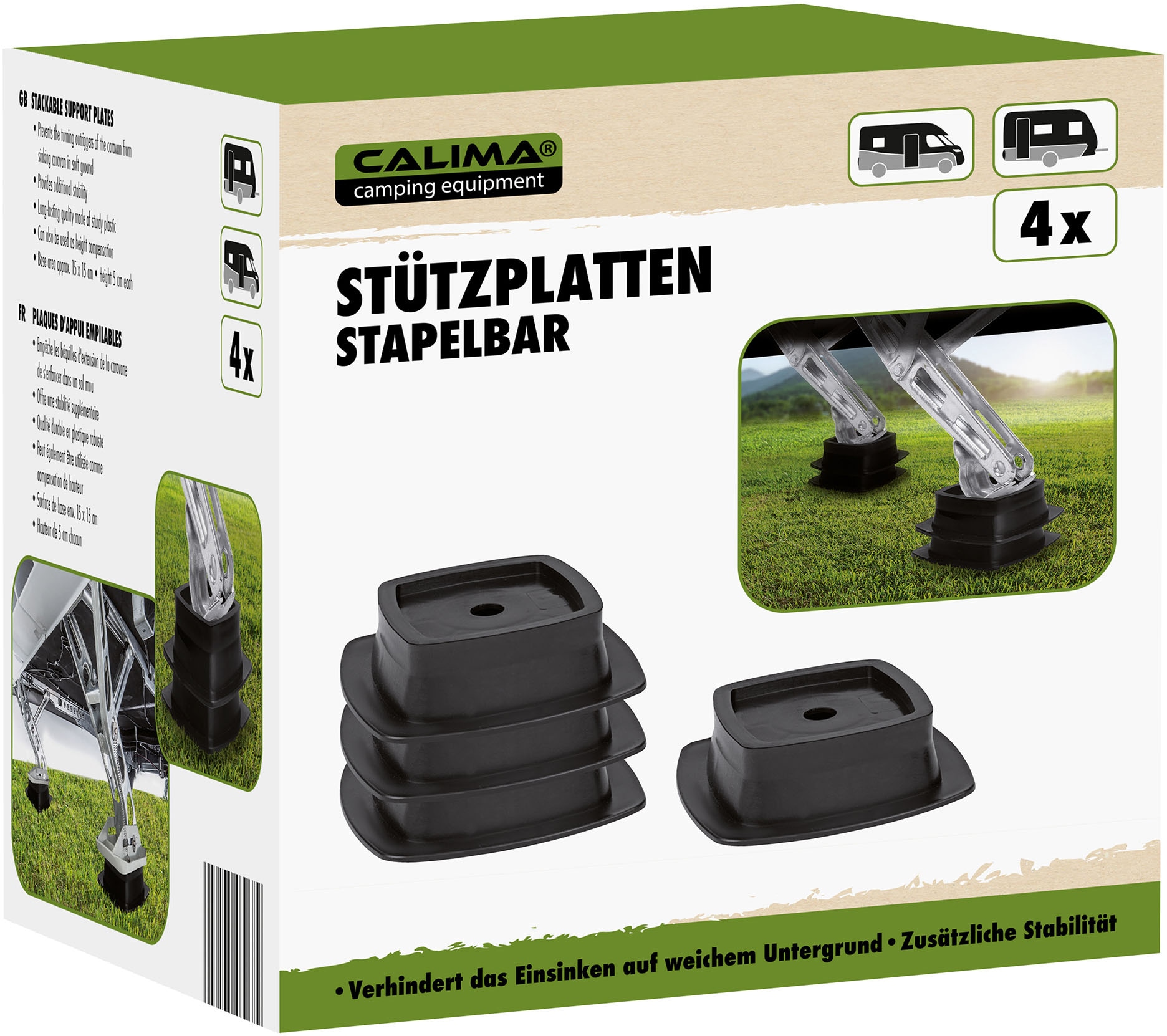 CALIMA Anhänger-Abstellstütze »Stützplatten stapelbar 4 Stk.«, (4 tlg.)