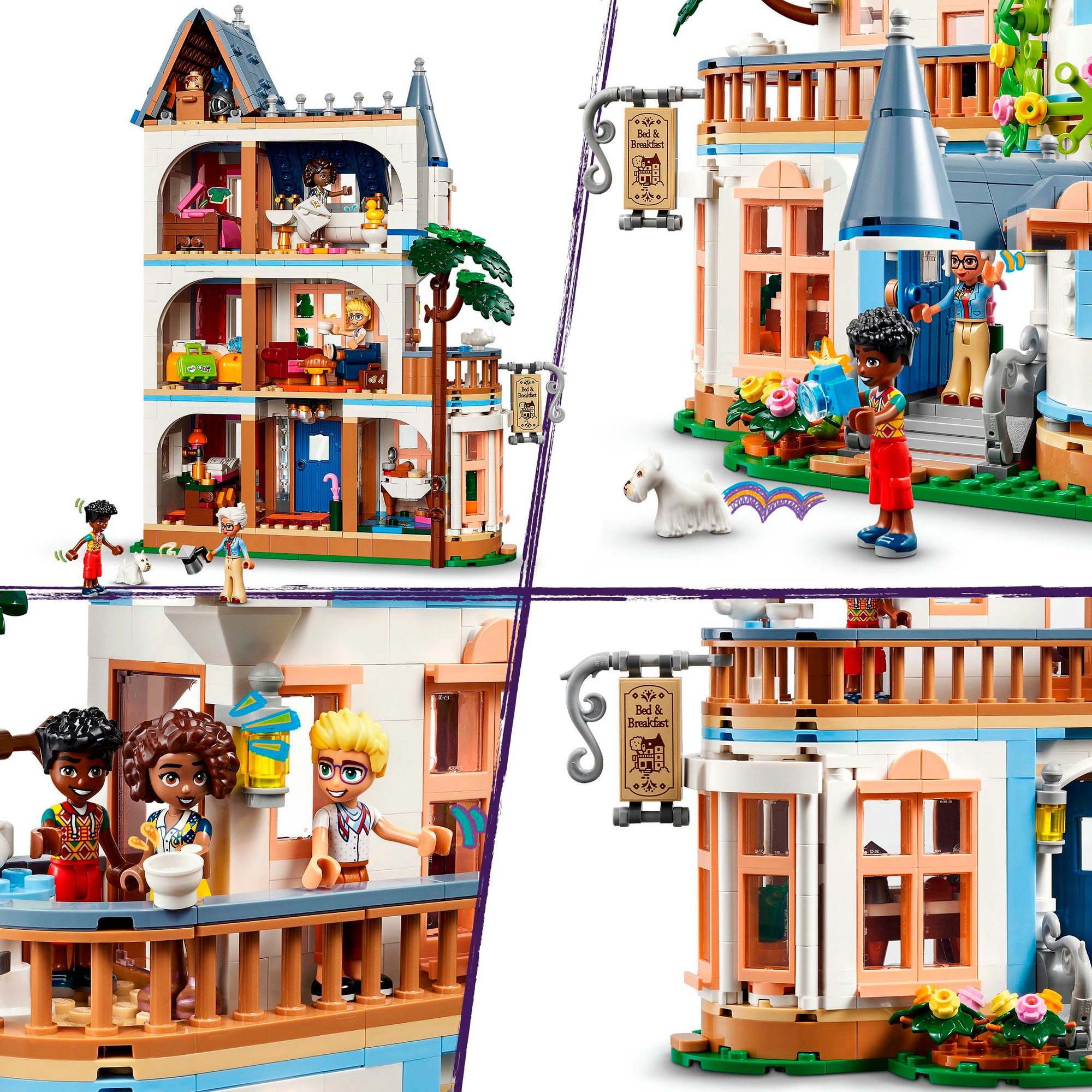 LEGO® Konstruktionsspielsteine »Burg mit Ferienunterkunft (42638), LEGO Friends«, (1311 St.), Made in Europe