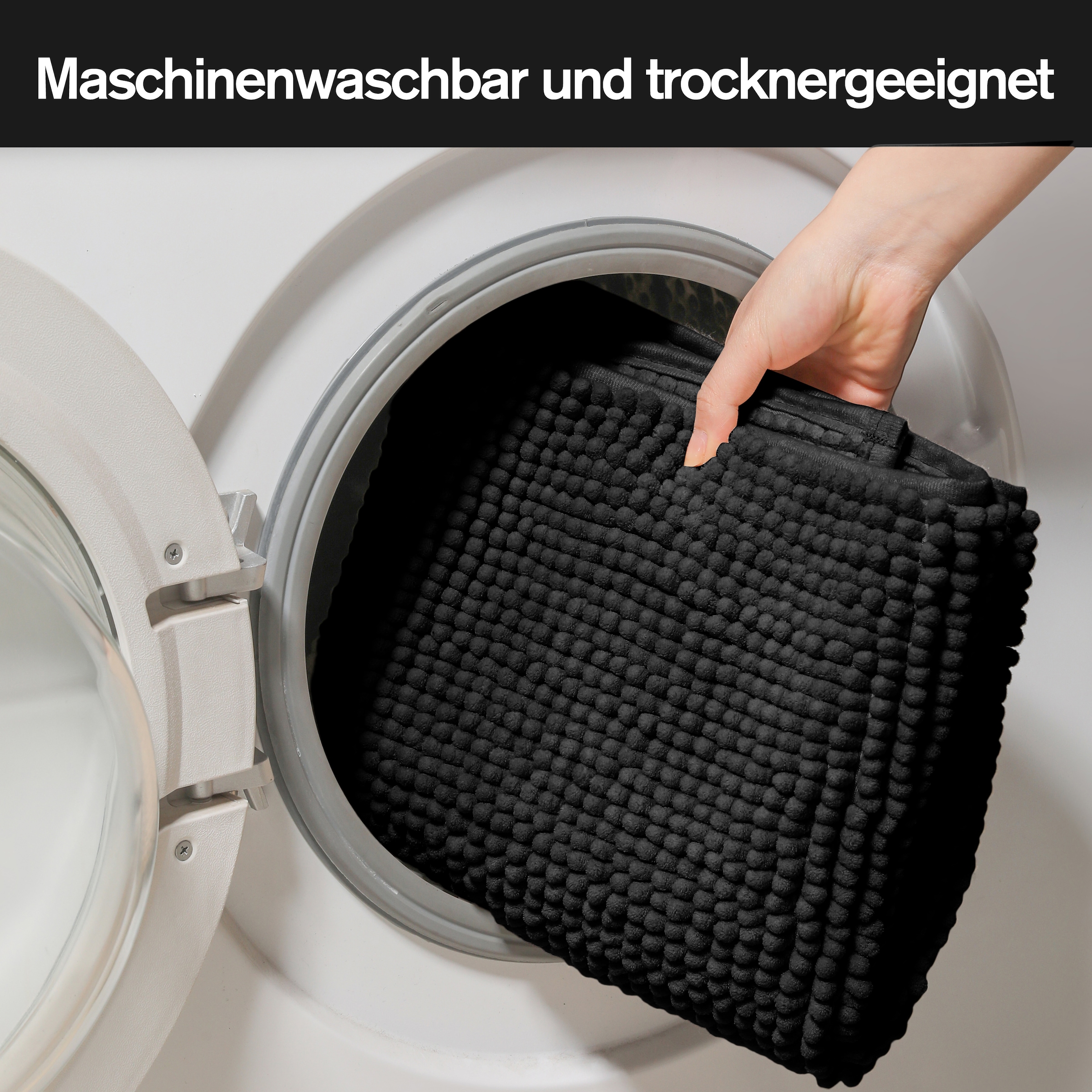 my home Badematte »Vanessa Chenille, Badvorleger, Badezimmer Teppich, Duschvorleger«, beidseitig nutzbar-strapazierfähig-fußbodenheizungsgeeignet-schnell trocknend, Uni Farben, besonders weich, rechteckig