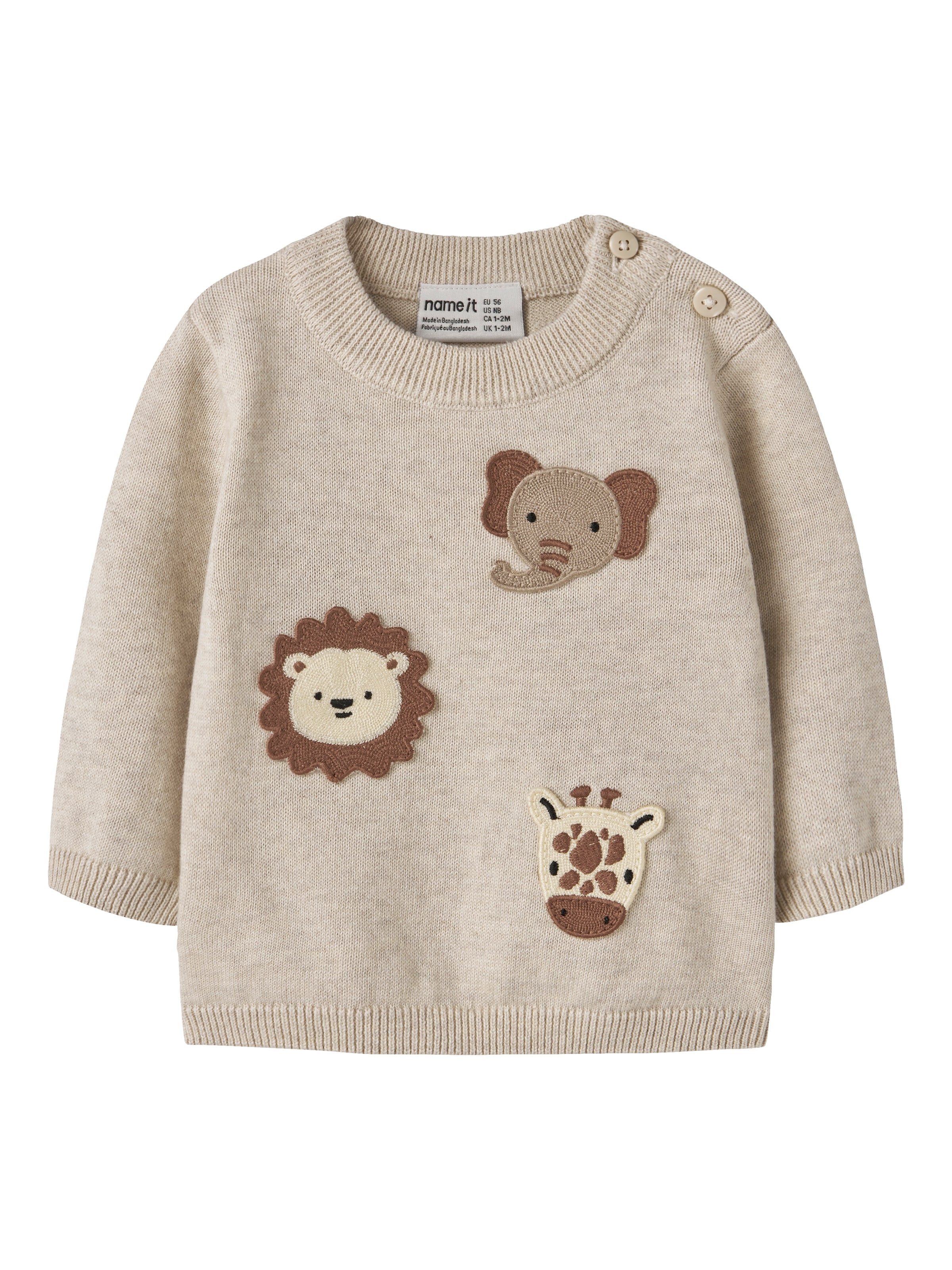 Name It Strickpullover »NBMHAPS LS KNIT« Baumwolle, regular fit