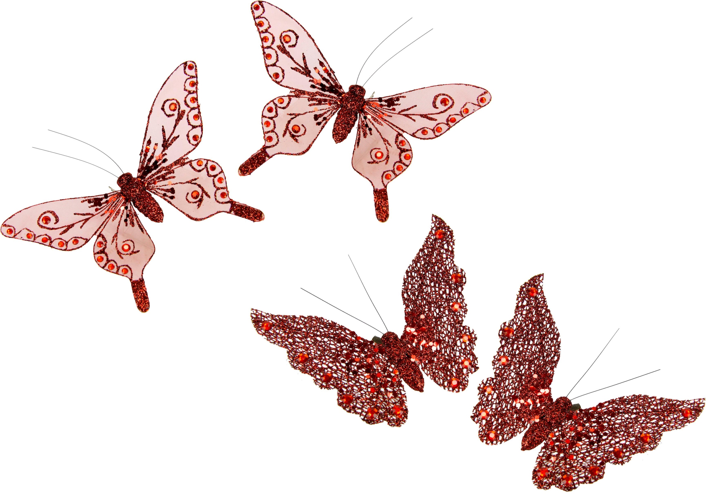 I.GE.A. Dekofigur »Deko-Schmetterling mit Clip«, (4er Set) online bestellen