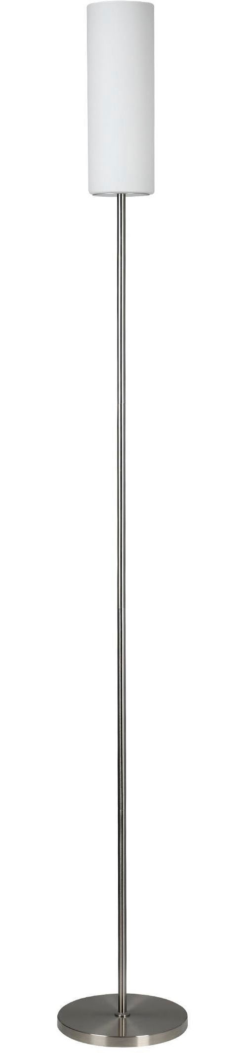 EGLO Stehlampe »Troy 3 Stehlampe, Stahl, Glas satiniert weiß, E27, inkl. Trittschalter« E27 1 Stk. Stehleuchte - H153 x Ø10,5 cm - nickel-matt - 1X40W exkl.