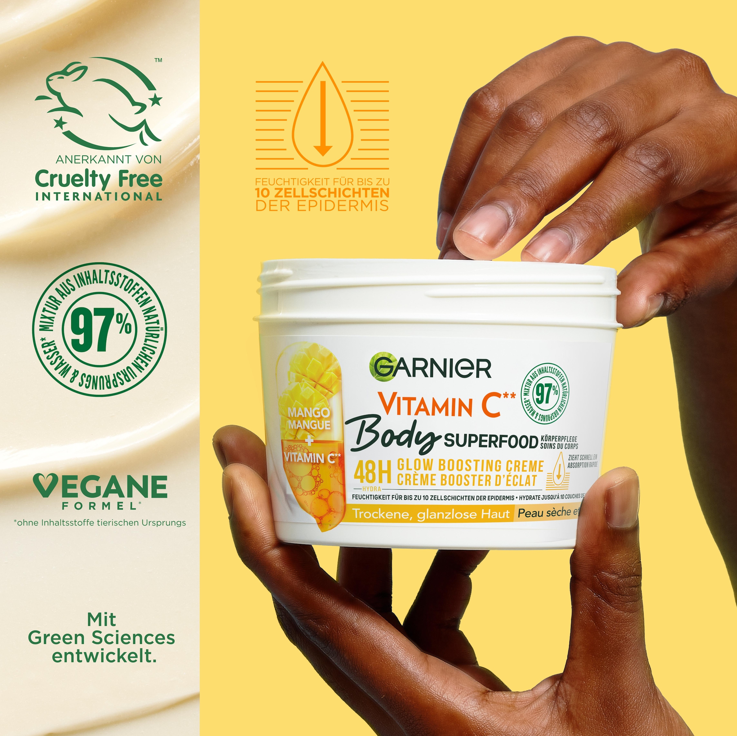 GARNIER Körpercreme »Garnier Body Superfood Mango Vitamin C«, mit Vitamin C