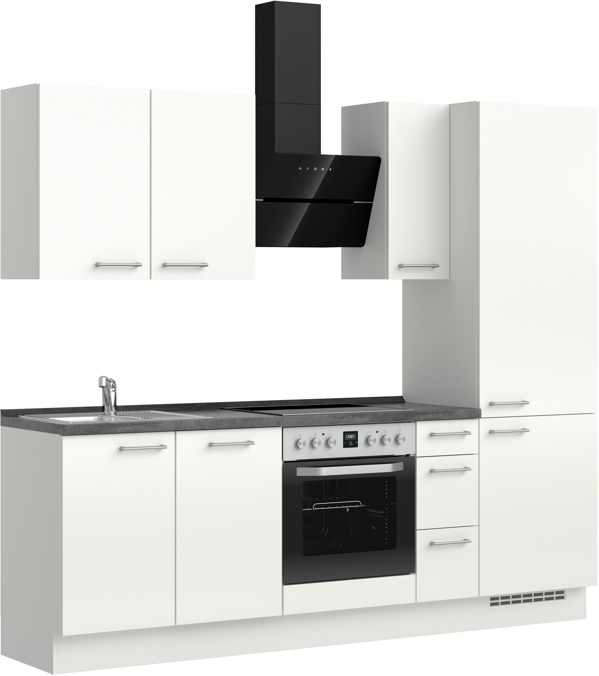 nobilia® Küchenzeile »"Laser II"«, vormontiert, Ausrichtung wählbar, Breite 240 cm, wahlw. mit E-Geräten