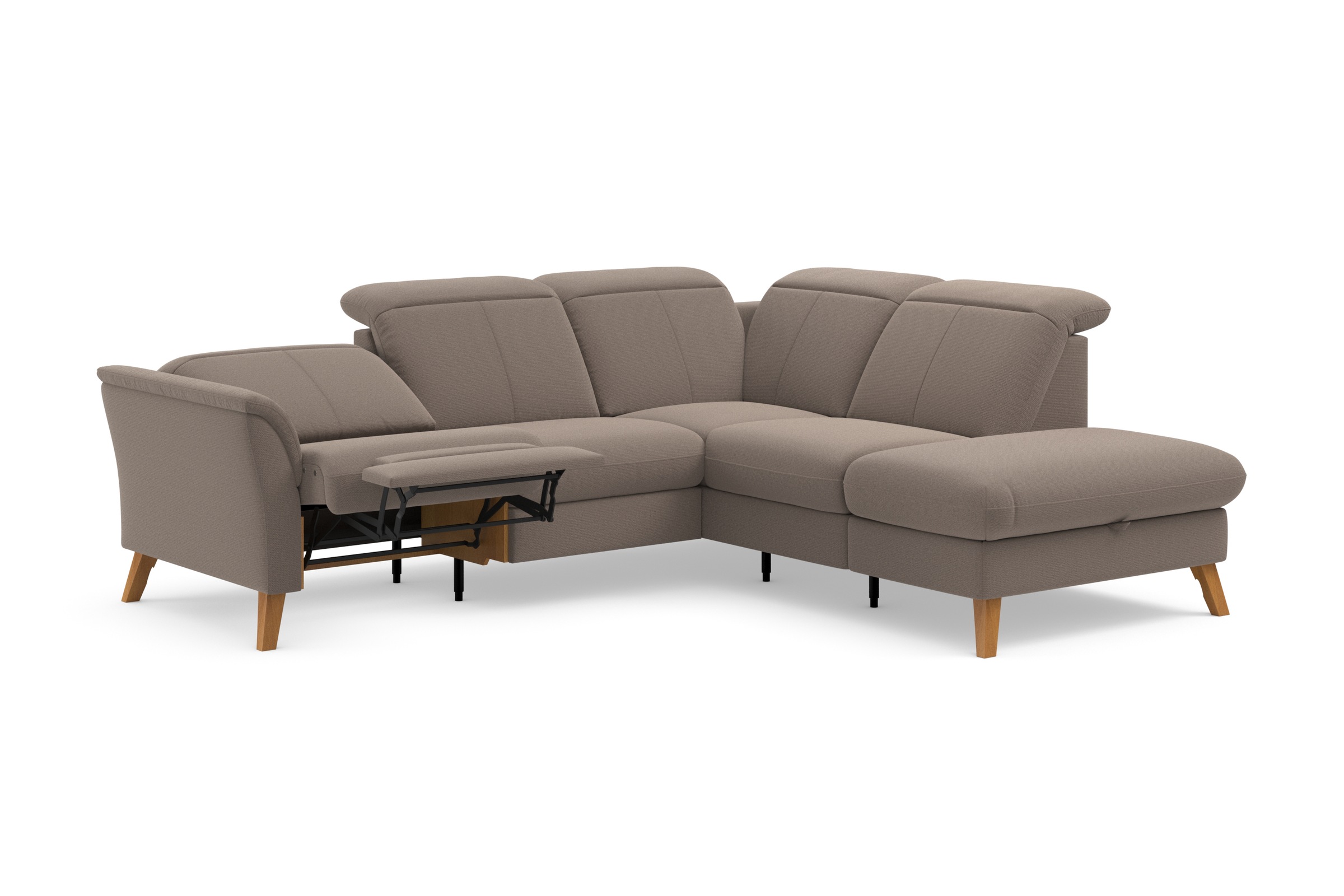 sit&more Ecksofa »Romero L-Form«, wahlweise mit oder ohne TV-Funktion, Bettfunktion, Bettkasten