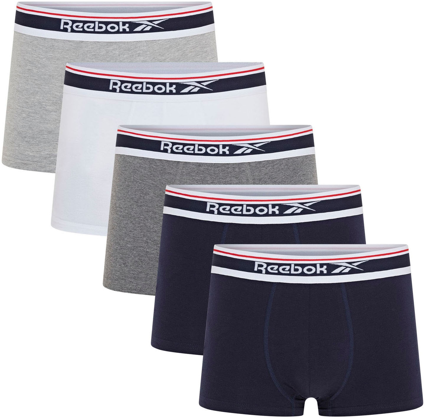 Reebok Boxer »JAY« 5er Pack, basic, bequem, weich, mit Logo, breiter Bund, günstig online kaufen