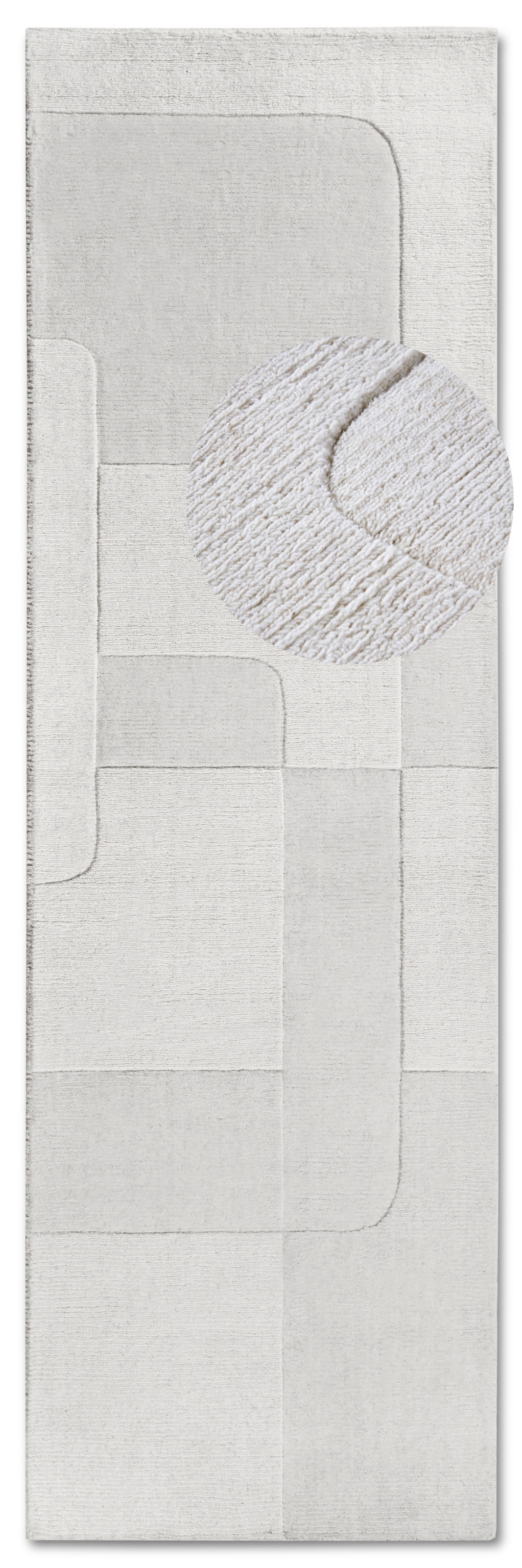 Villeroy & Boch Wollteppich »Charlotte«, rechteckig, 10 mm Höhe, Läufer, Handgewebt, Wolle, Natur, Läufer, Wohnzimmer, Geometrie