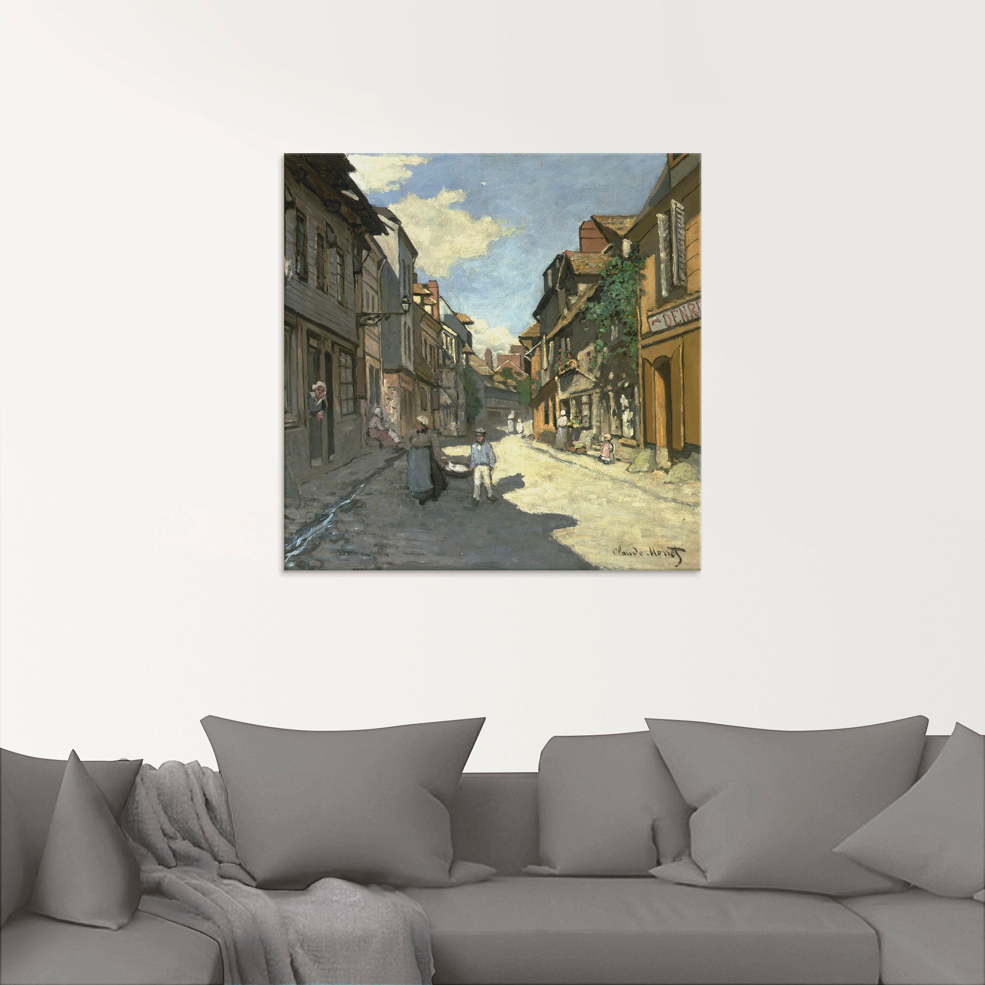 Artland Glasbild "Dorfstrasse, Normandie", Gebäude, (1 St.), in verschieden günstig online kaufen