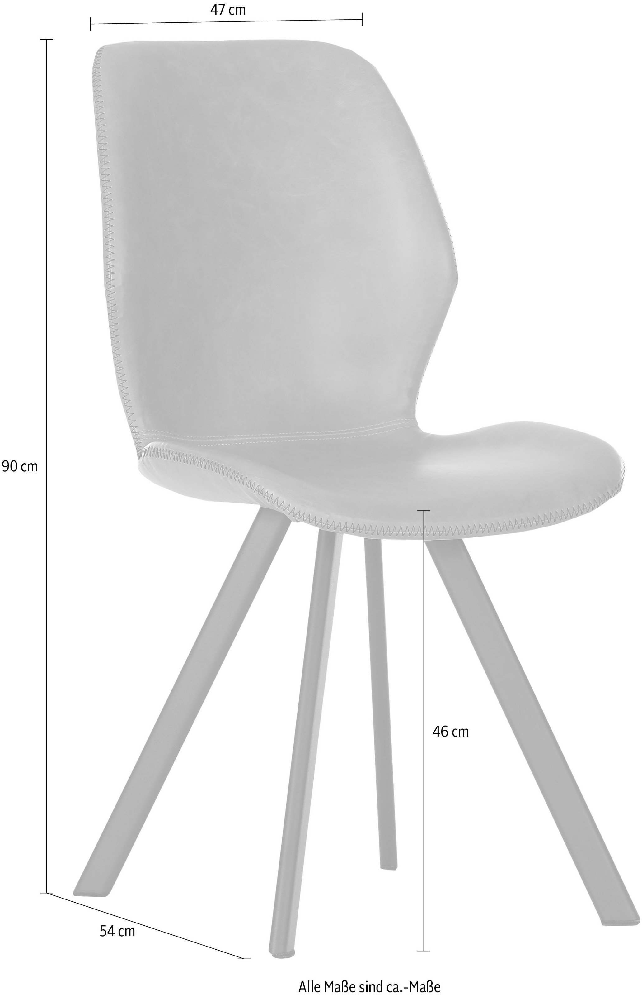 Gutmann Factory Esszimmerstuhl »Chill«, (Set), 2 St., Kunstleder, mit markanter Zick-Zack-Naht
