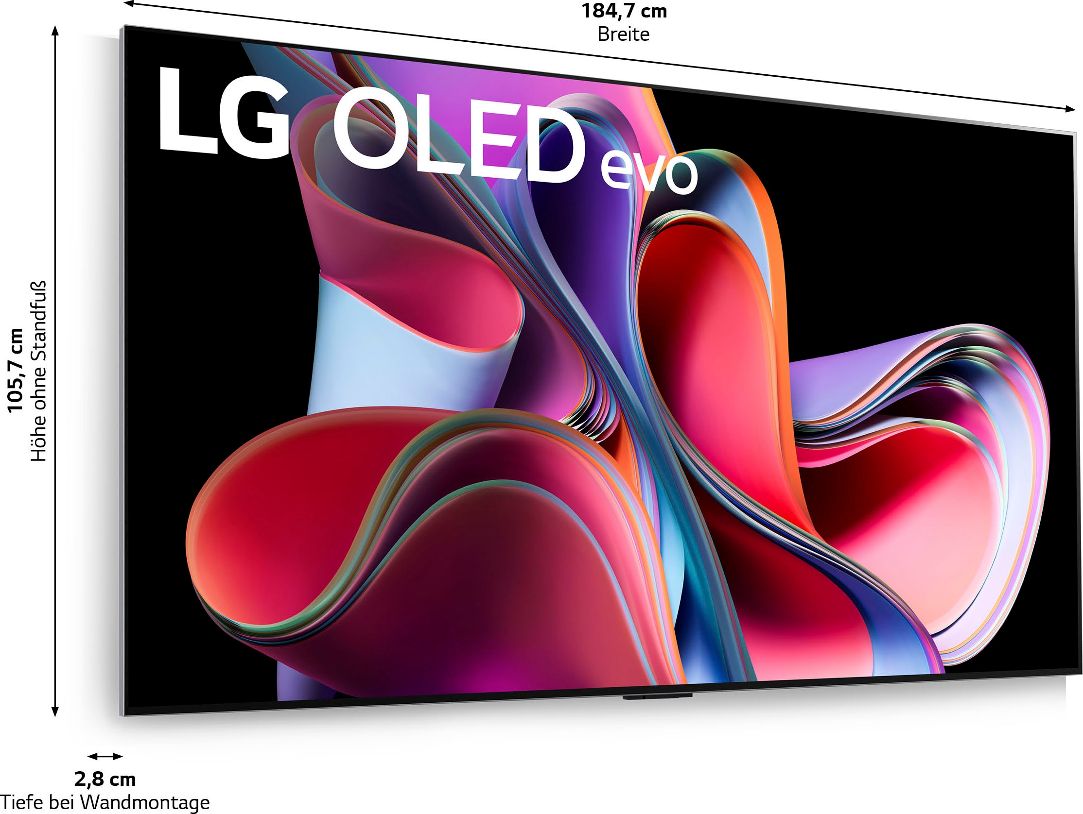 LG OLED-Fernseher »OLED83G39LA«, 4K Ultra HD, Smart-TV, OLED evo, α9 Gen6 4K AI-Prozessor, Brightness Booster Max
