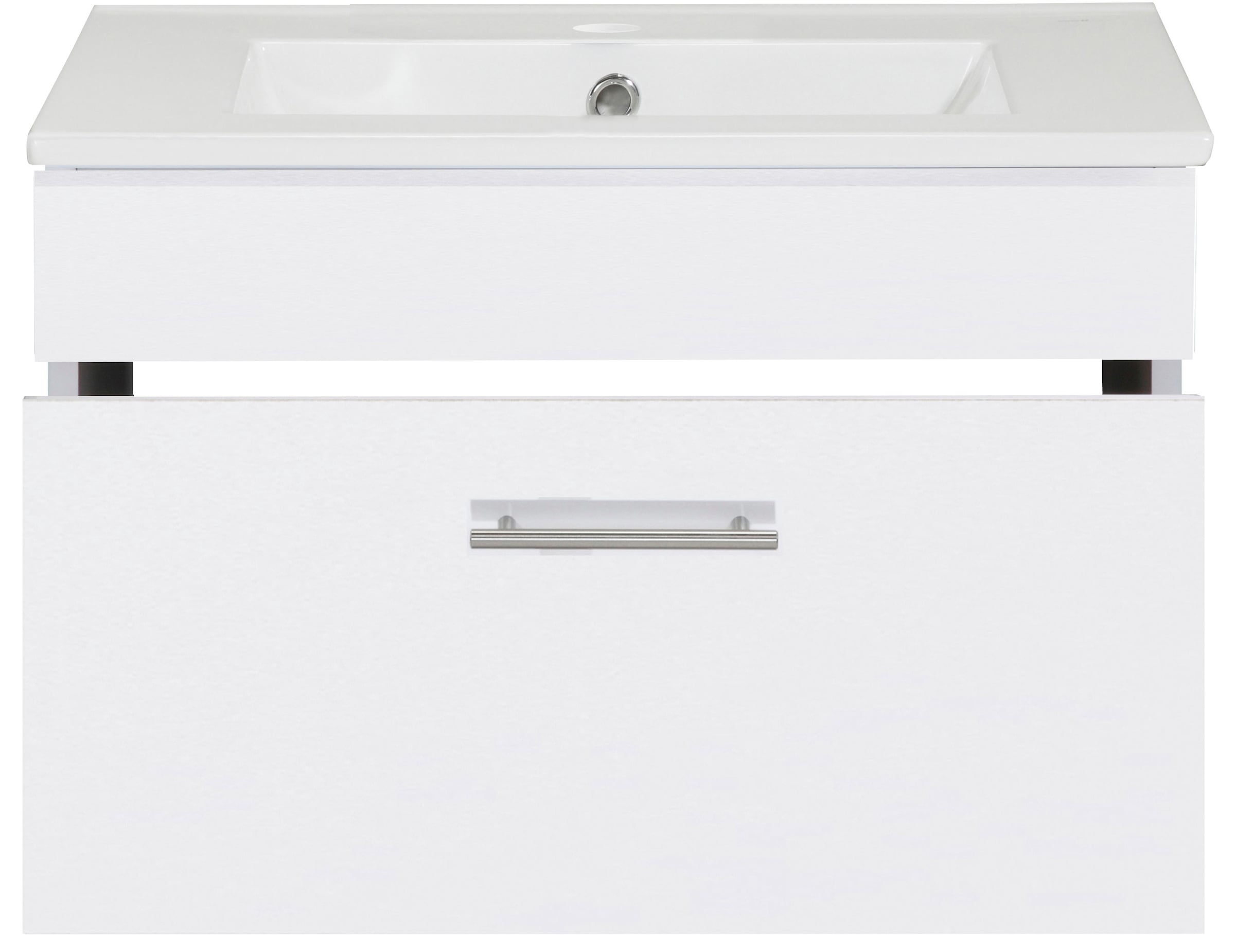 welltime Waschtisch »Trento Light, 60cm, 80cm, 100cm, Keramik-Auflagebecken«, 1 feste Blende und 1 Auszug