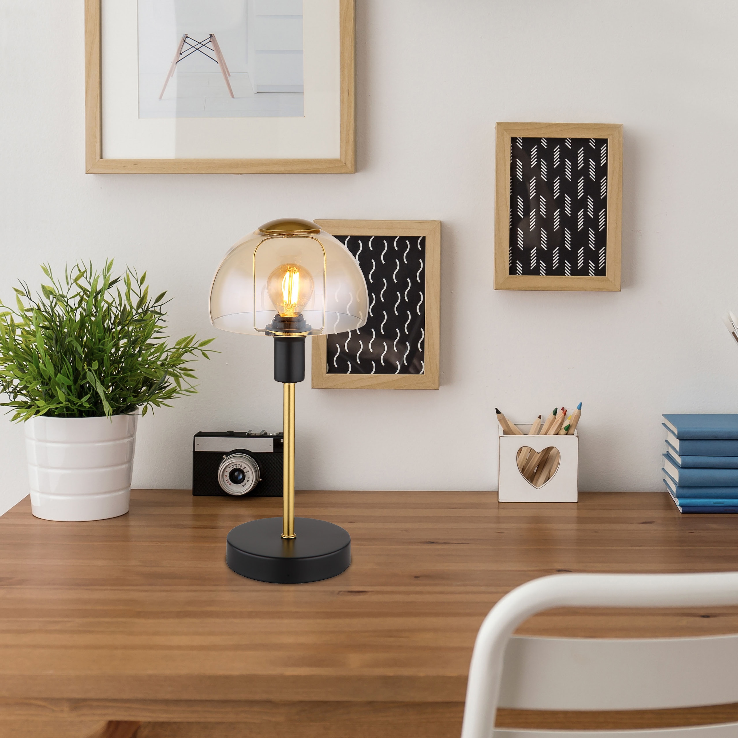 GLOBO LIGHTING Tischleuchte »KOKKINI« E14 1 Stk. Tischlampe Nachttischlampe Deko-Tischleuchte Schlafzimmer