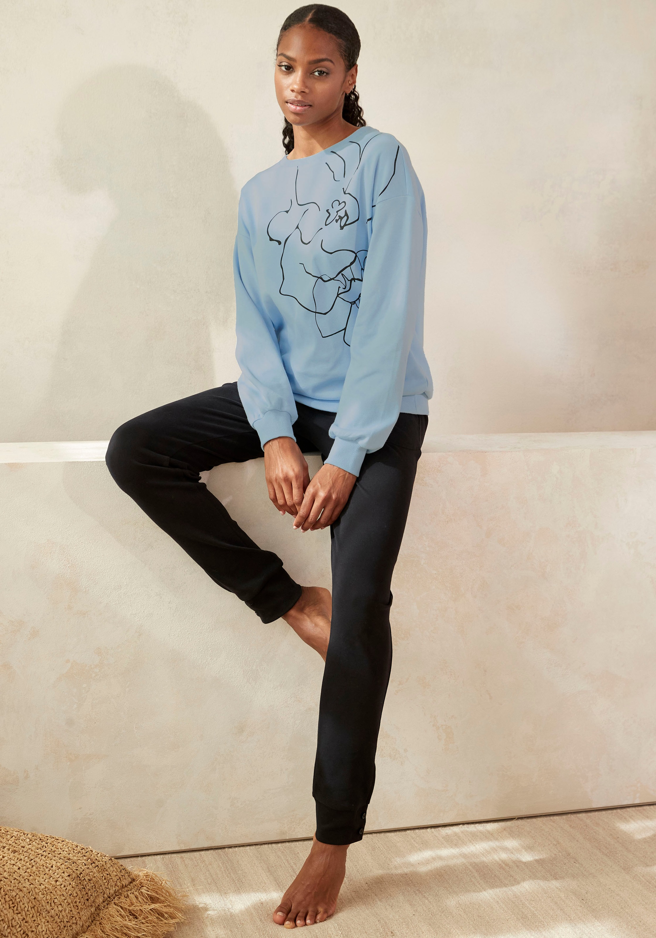LASCANA Sweatshirt, mit Druck, Loungewear