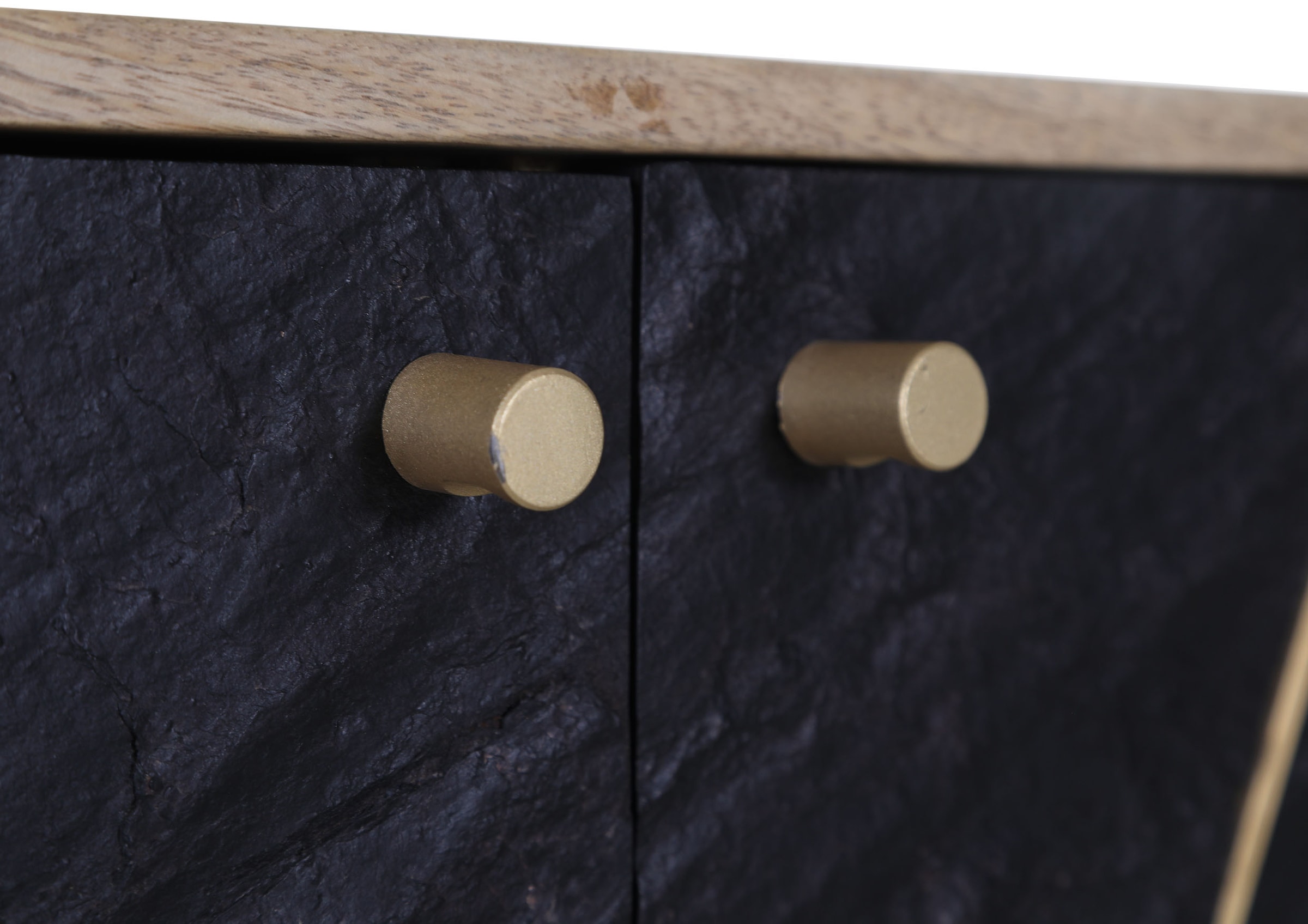 Gutmann Factory Lowboard »Lennon«, Kommode mit Echtsteinfurnier und Messingapplikationen