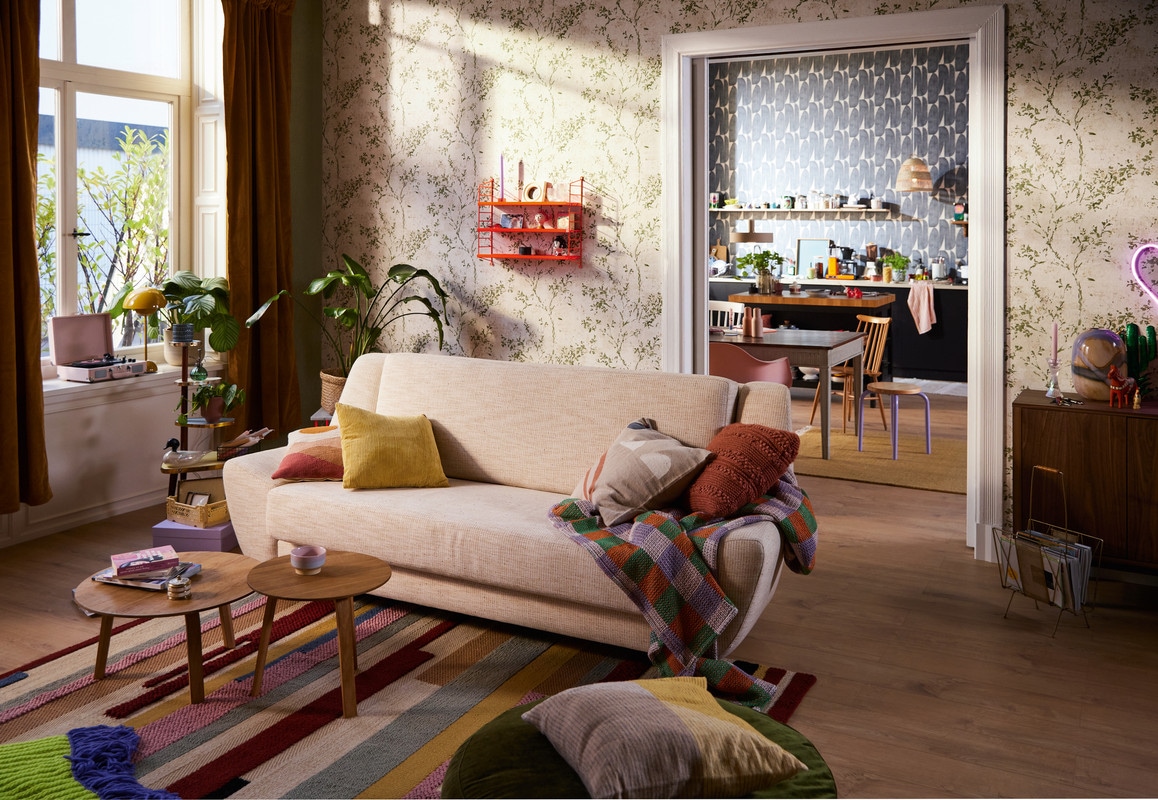 living walls Vliestapete »Stories of Life florale Natur Tapete Blumen Grün Beige«, floral-botanisch-Wald, Design Muster-Vliestapete für Küchen Tapeten Wohnzimmer Schlafzimmer