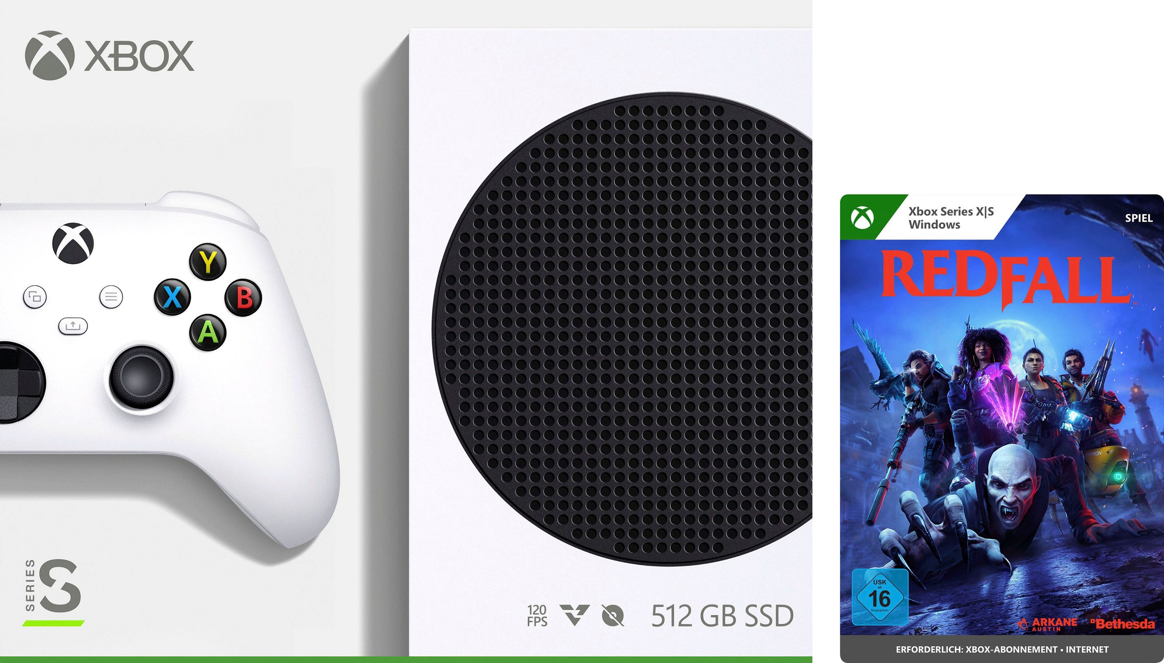 XBOX Konsolen-Set »Series S« 512 GB inkl. Redfall (Code) weiß Spiele, die mit dem Xbox Series X/S-Entwicklungskit erstellt wurden, weisen...