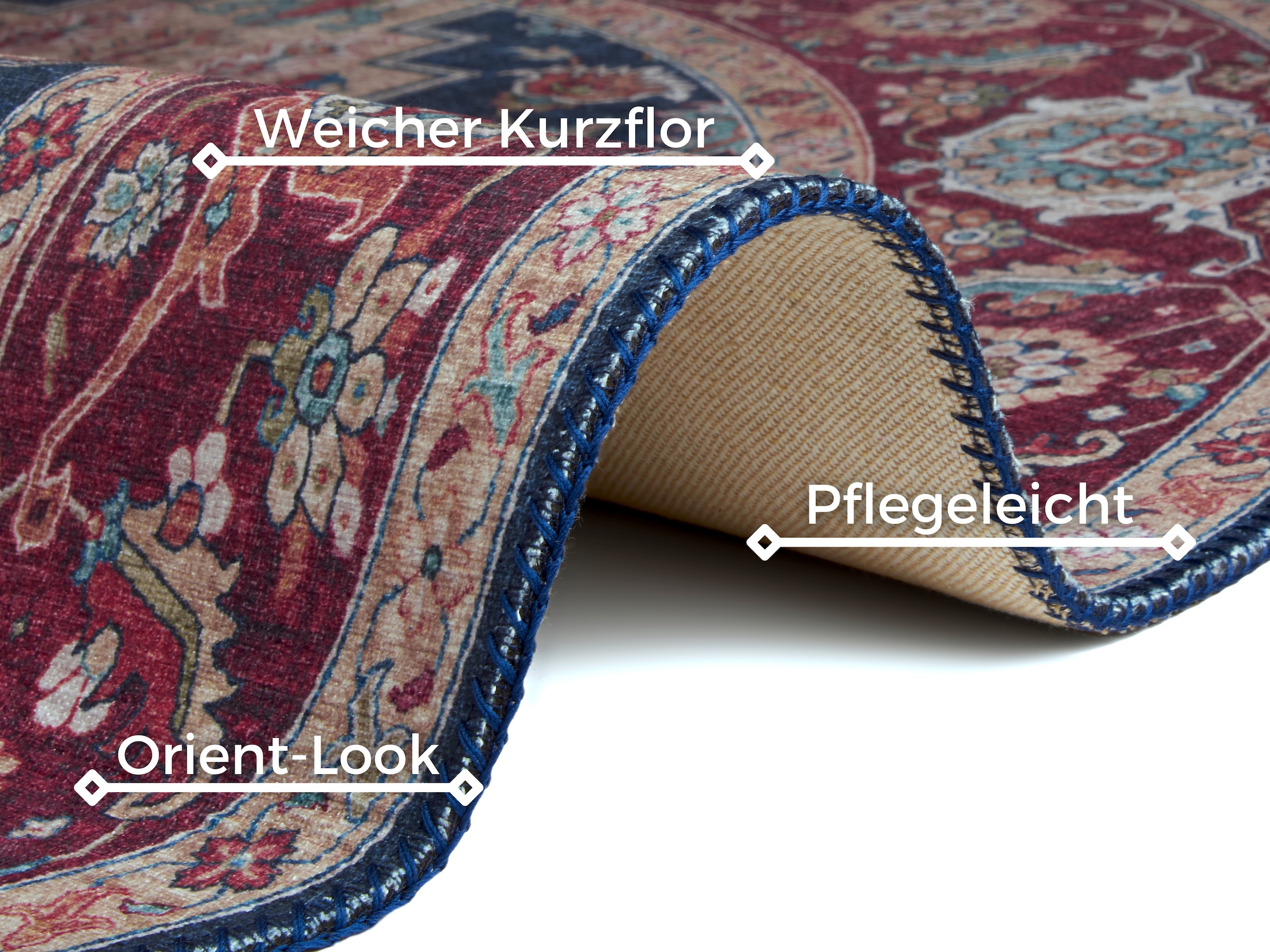 NOURISTAN Teppich »Sylla«, rund, 5 mm Höhe, Orientalisch, Orient, Vintage, Wohnzimmer, Schlafzimmer, Esszimmer