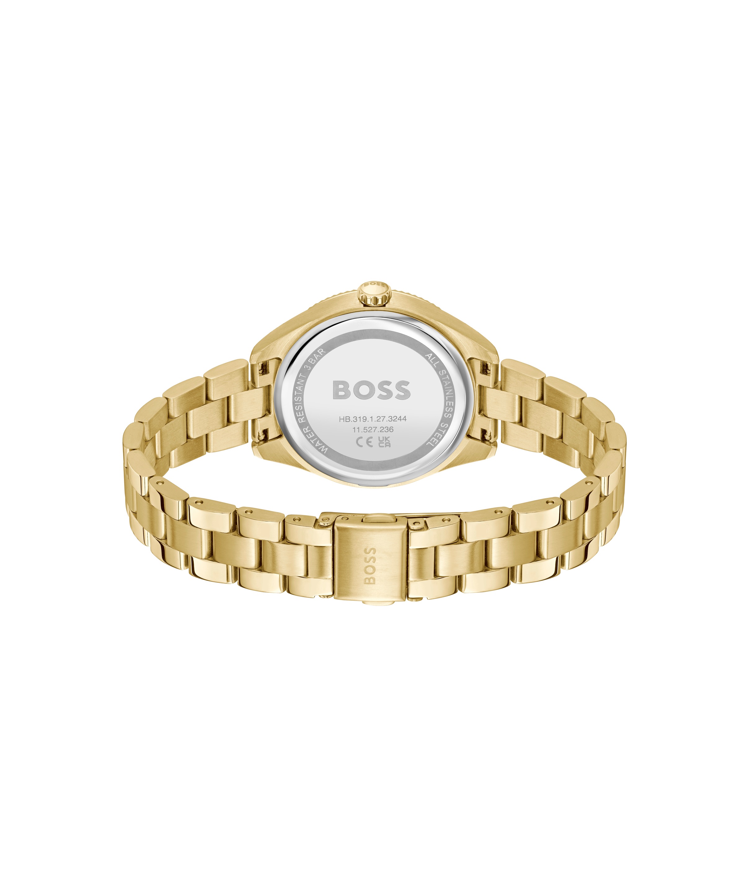 BOSS Multifunktionsuhr »SAGE SPORT« Quarzuhr, Armbanduhr, Damenuhr, Edelstahlarmband, analog