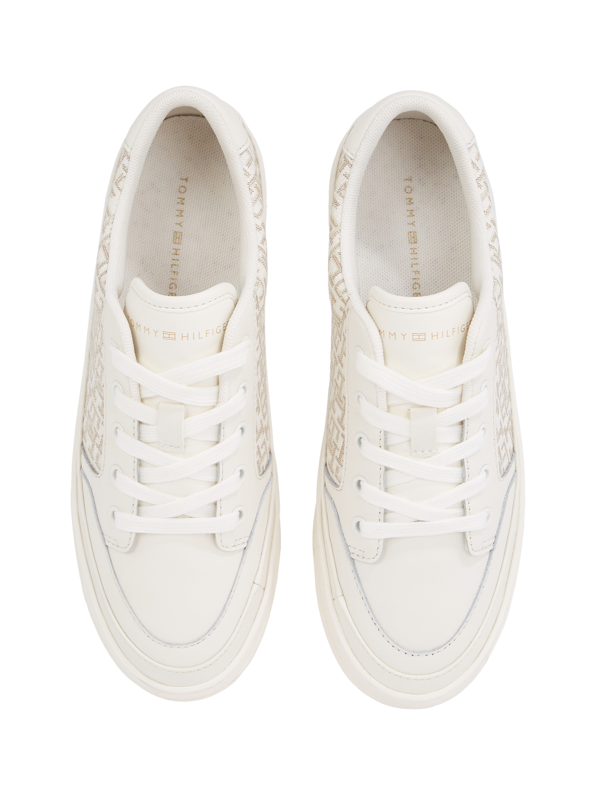 Tommy Hilfiger Plateausneaker »VULC LEATHER SNEAKER MONOGRAM«, Freizeitschuh, Halbschuh, Schnürschuh mit Allover-Logoprint