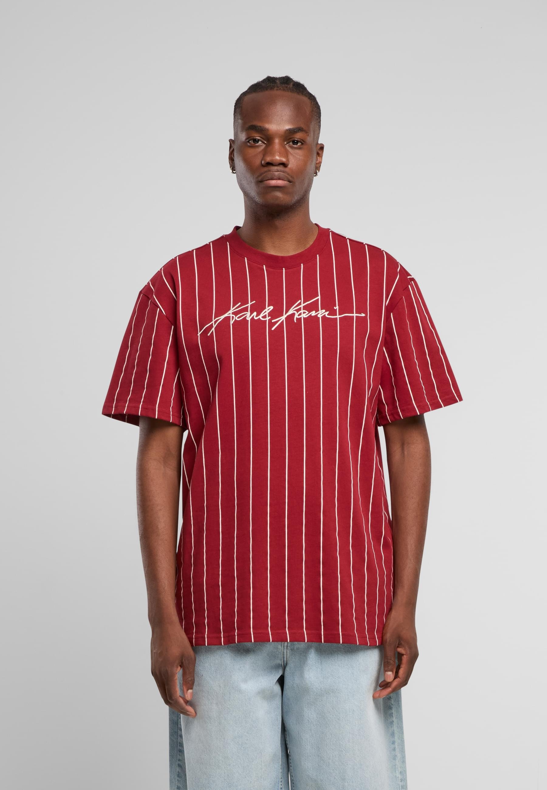 Karl Kani T-Shirt »Karl Kani Autograph Pinstripe Jersey Boxy T-Shirt« 1 Stk.