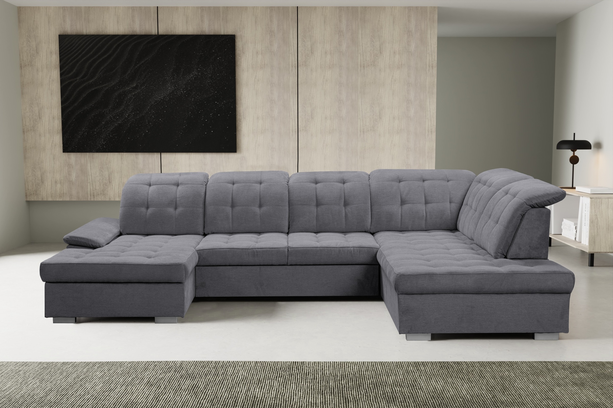 WERK2 Wohnlandschaft »Kordula-New Multifunktion Couch, Breite 332cm, U-Form günstig online kaufen