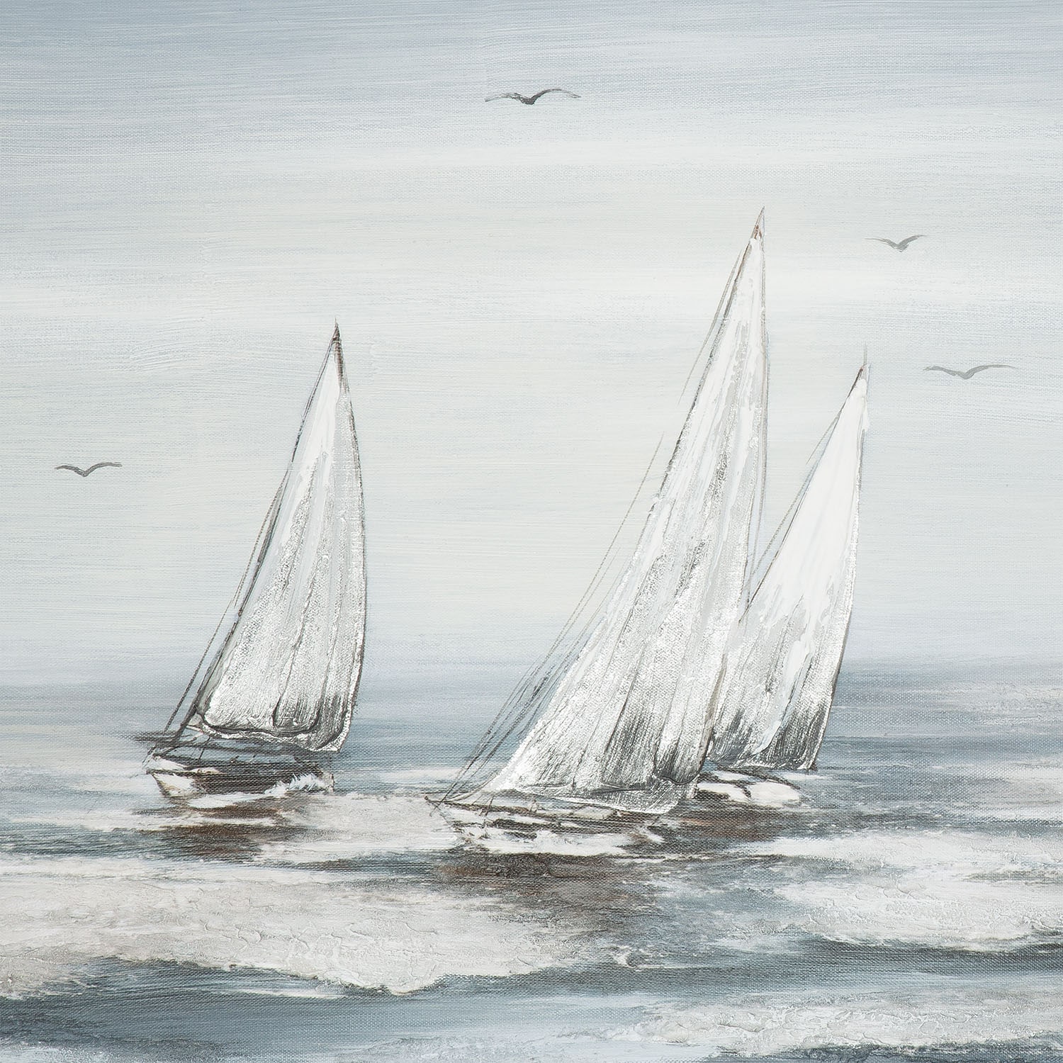 GILDE Holzbild »Bild rechteckig Silver Regatta« Strandbilder 1 Stk. tlg.