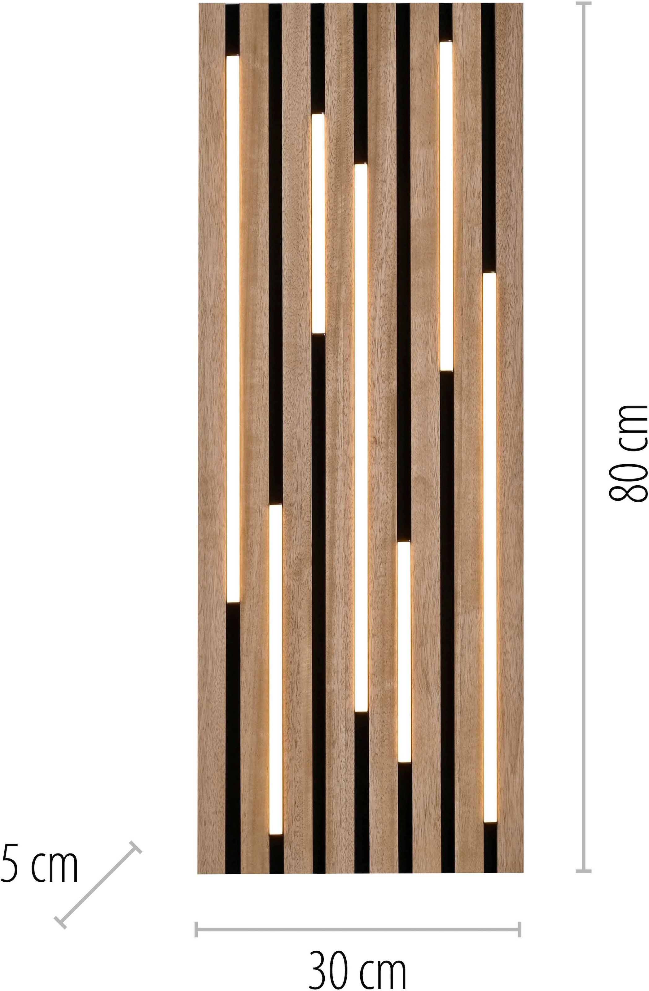 JUST LIGHT LED Deckenleuchte »AKUSTIK« LED-Board 1 Stk. Warmweiß Akustikpaneel mit Echtholzfurnier: Eiche