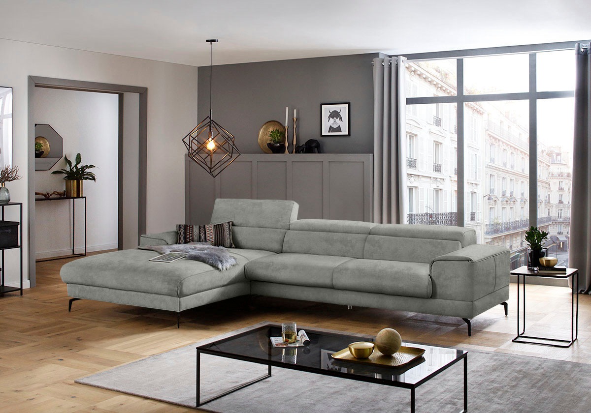 W.SCHILLIG Ecksofa »piedroo, Designsofa mit tollem Sitzkomfort, bequem, L-F günstig online kaufen