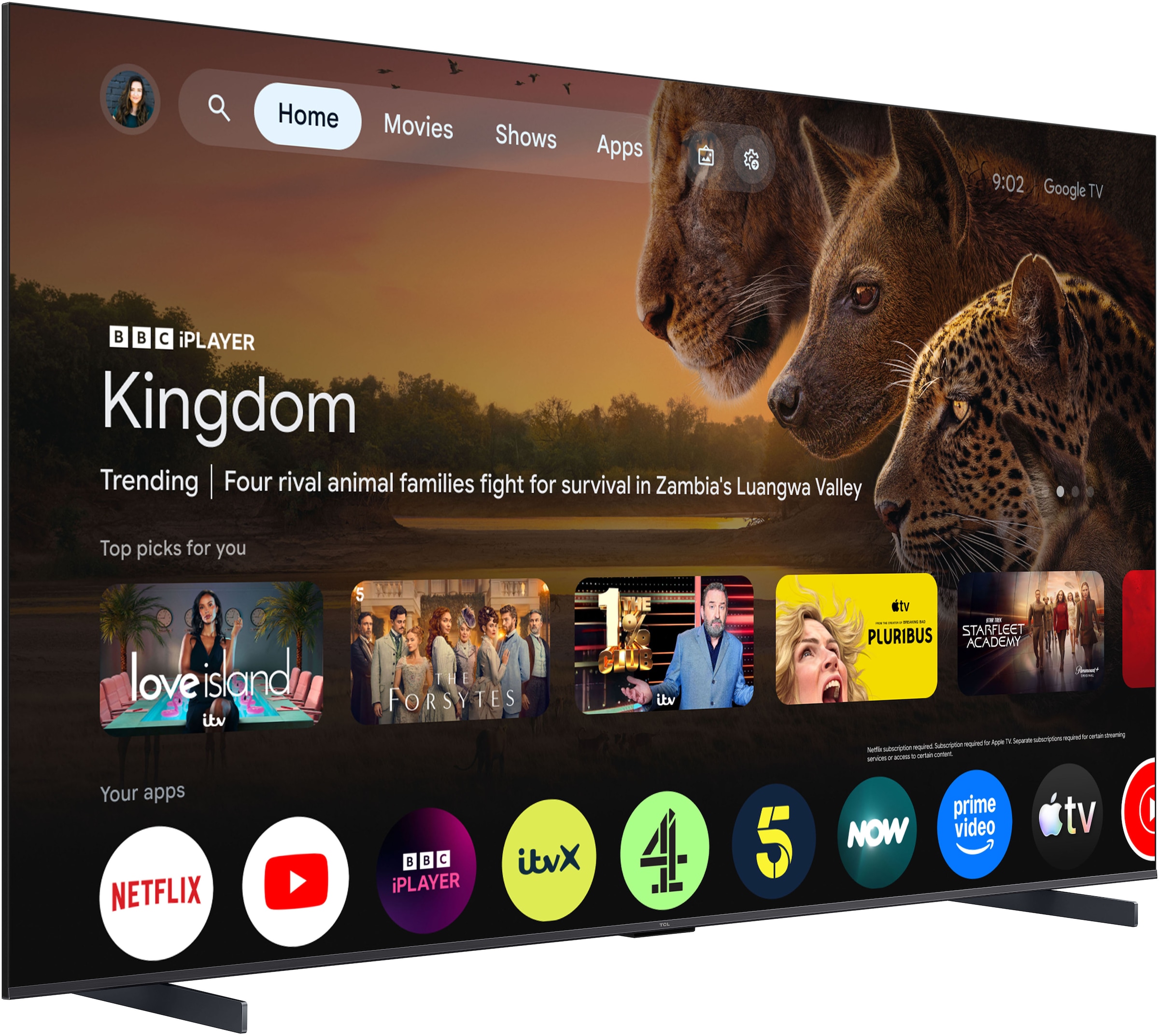 TCL LED-Fernseher »98T8D« 248 cm/98 ″ Smart-TV